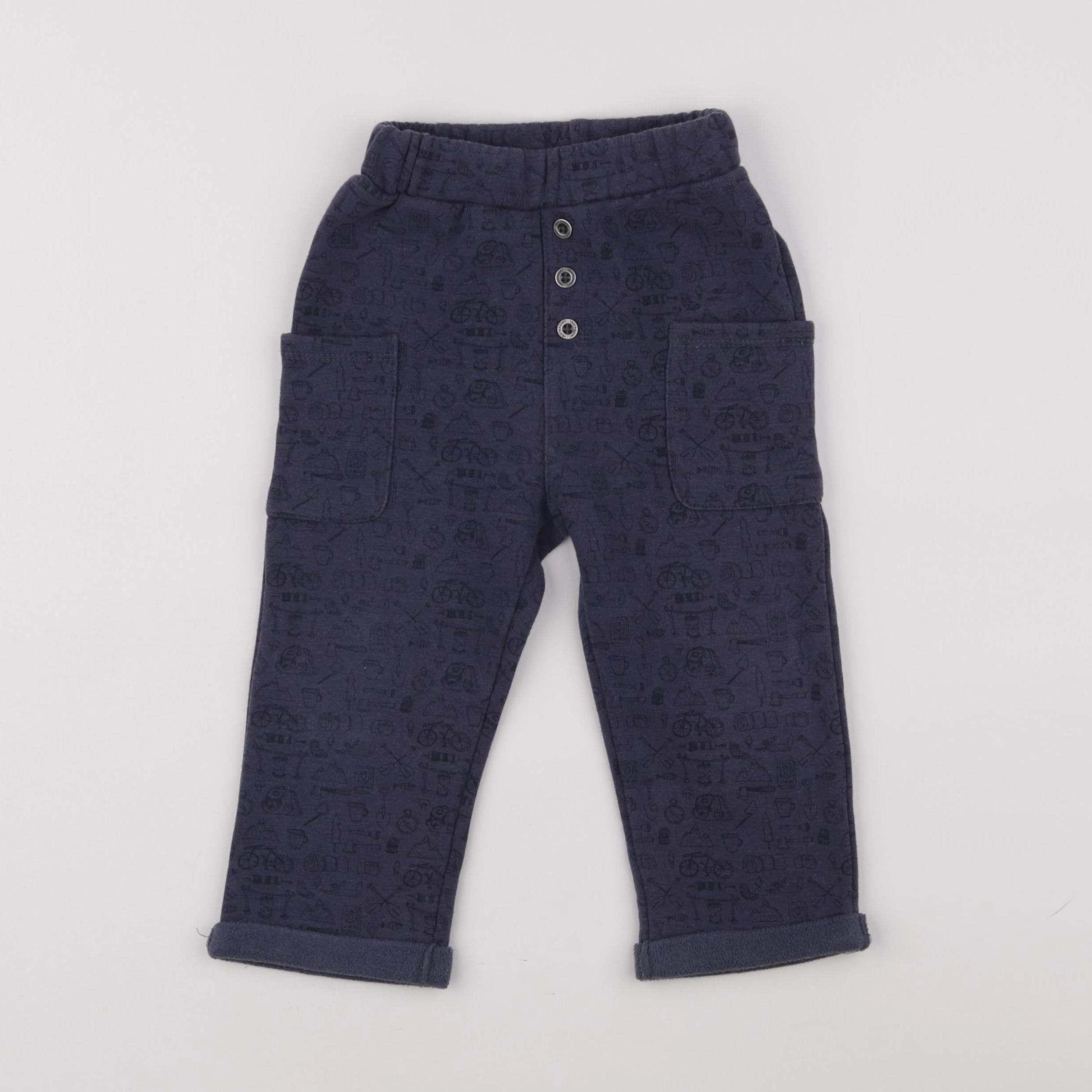 Vertbaudet - jogging doublé bleu - 2 ans