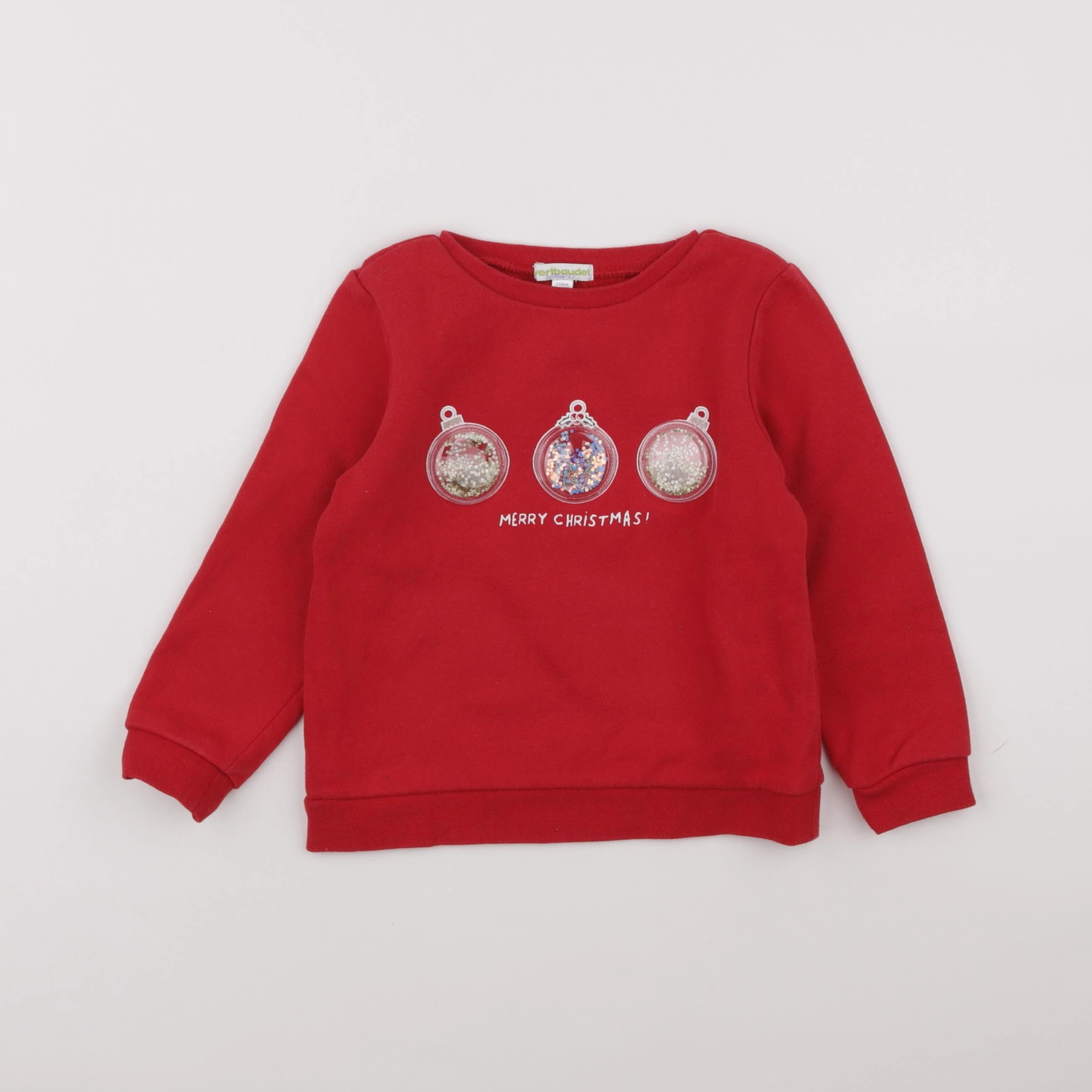 Vertbaudet - sweat rouge, or - 5 ans