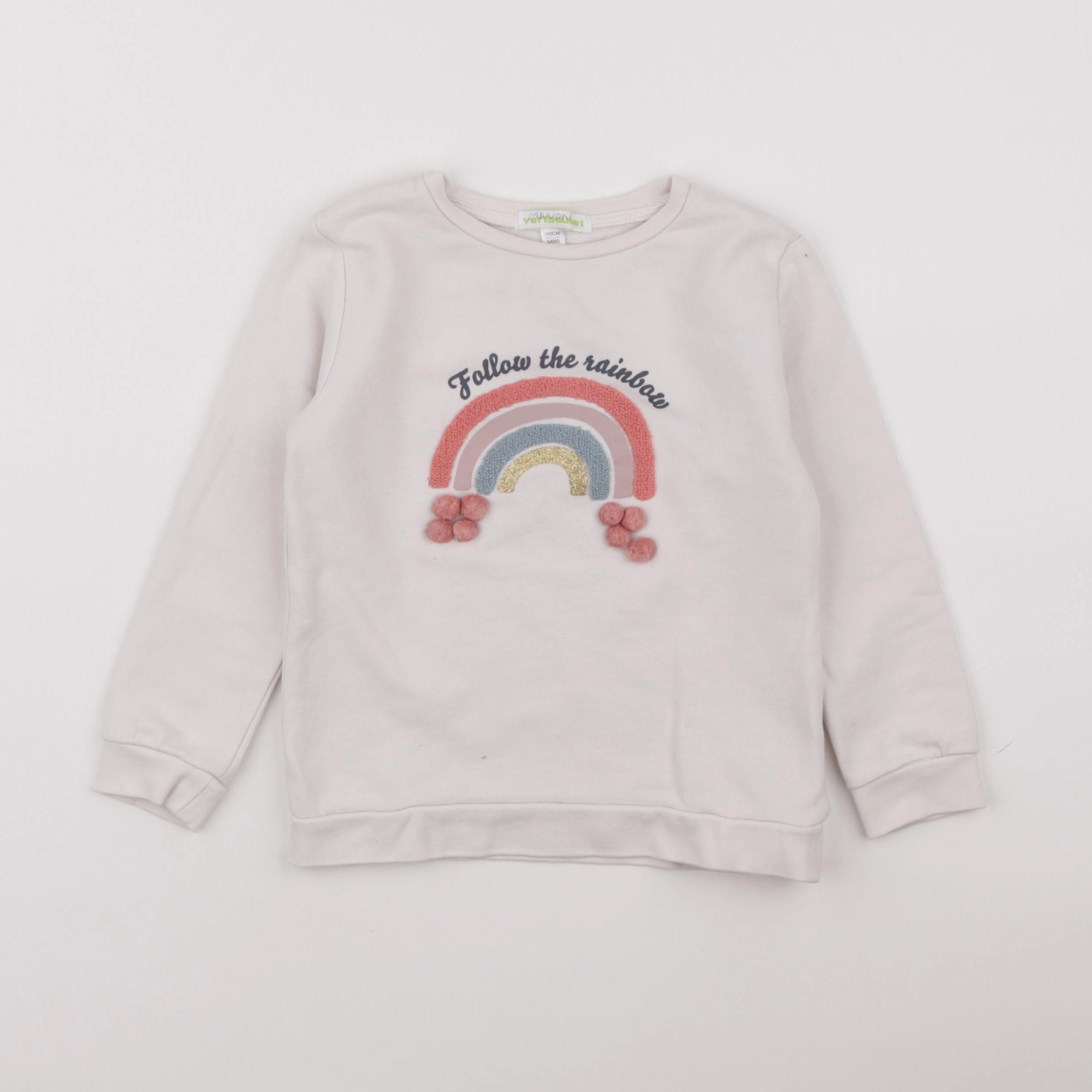 Vertbaudet - sweat or, beige - 5 ans