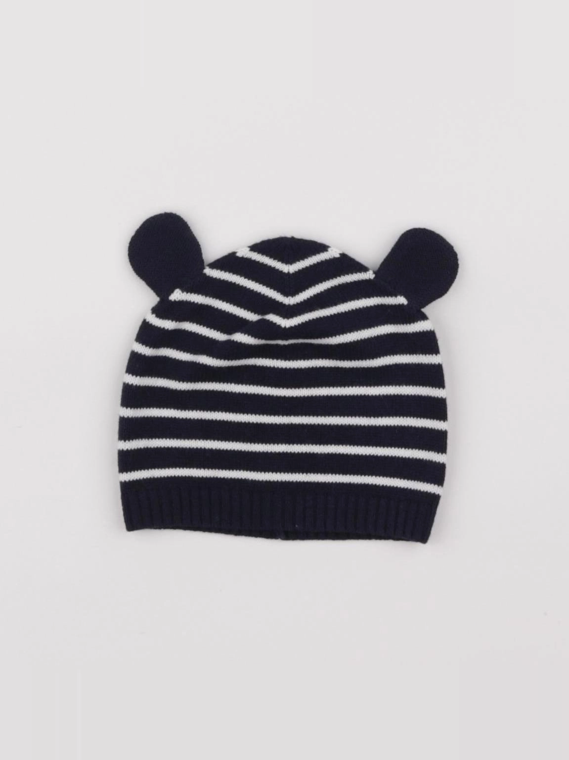 Petit Bateau - bonnet blanc, bleu - 6 mois
