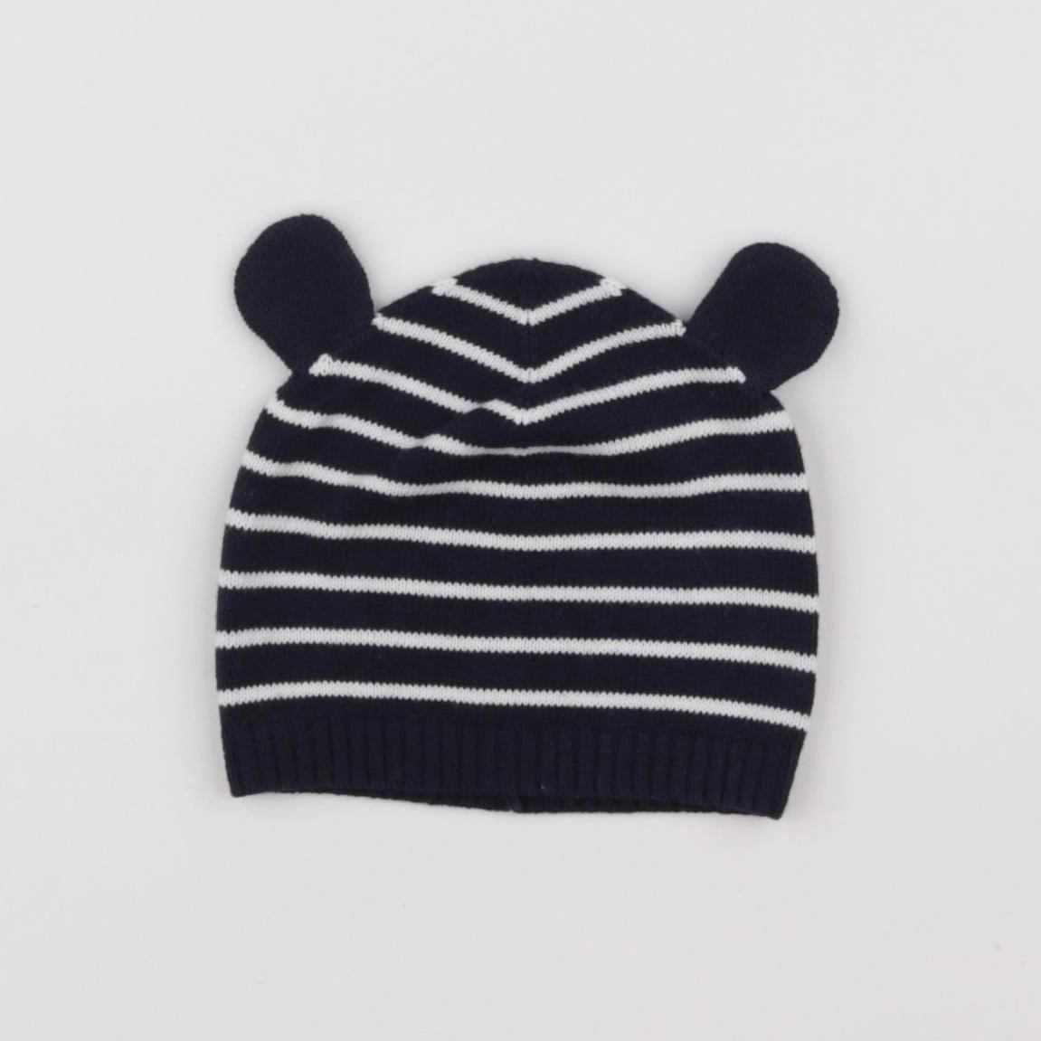 Petit Bateau - bonnet blanc, bleu - 6 mois