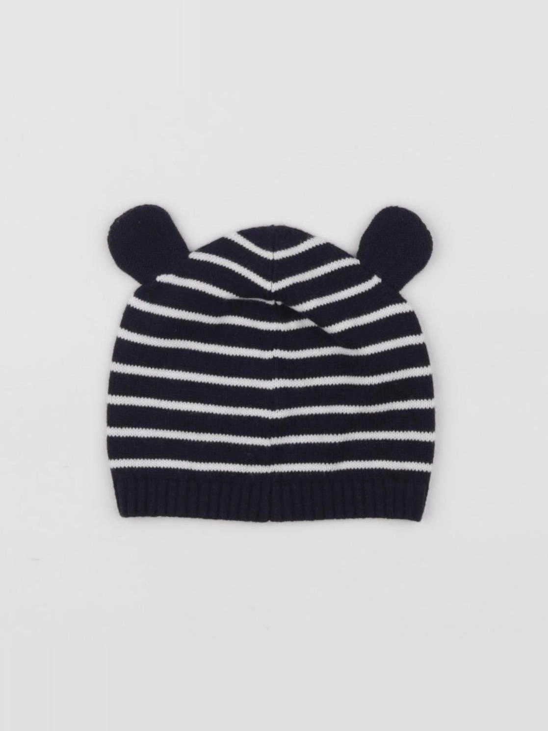 Petit Bateau - bonnet blanc, bleu - 6 mois