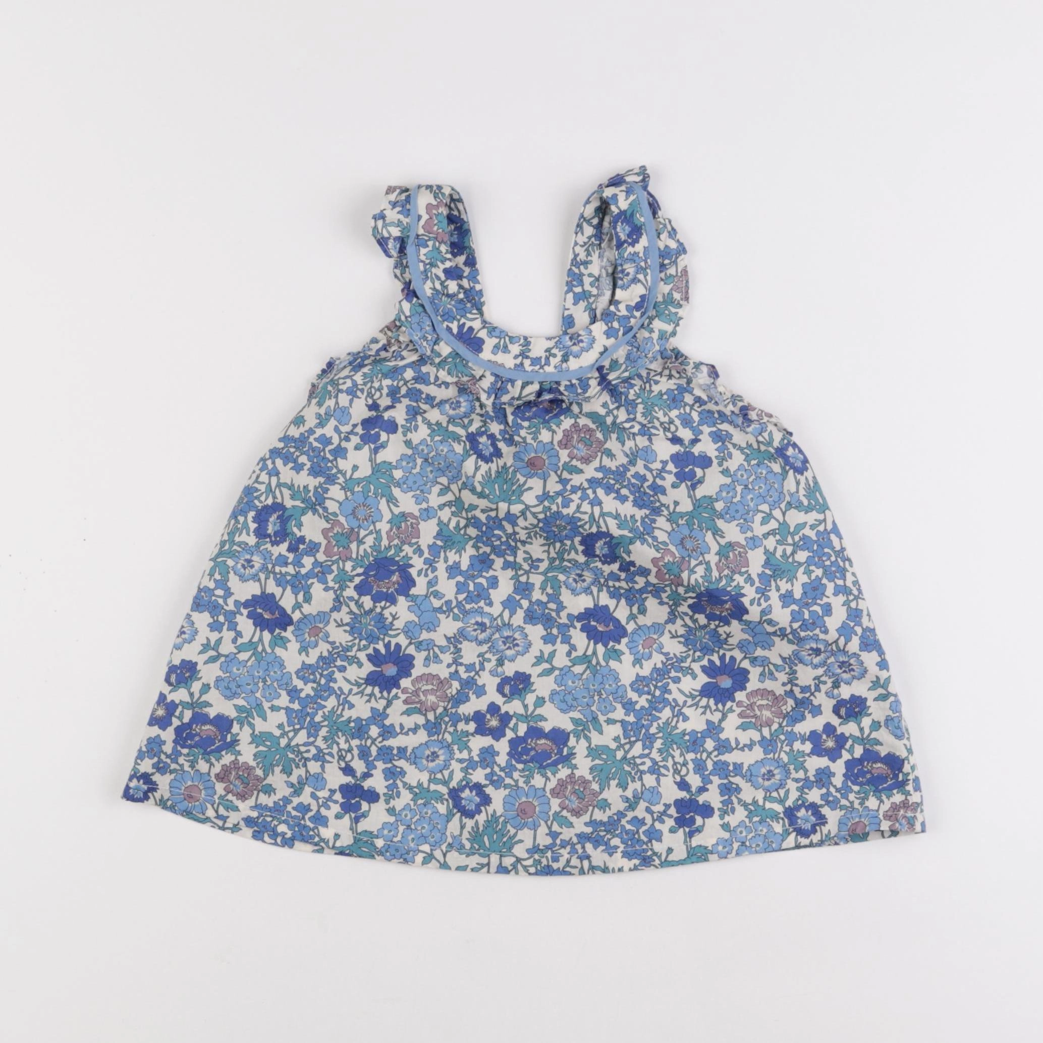 Cyrillus - blouse bleu, beige - 6 ans