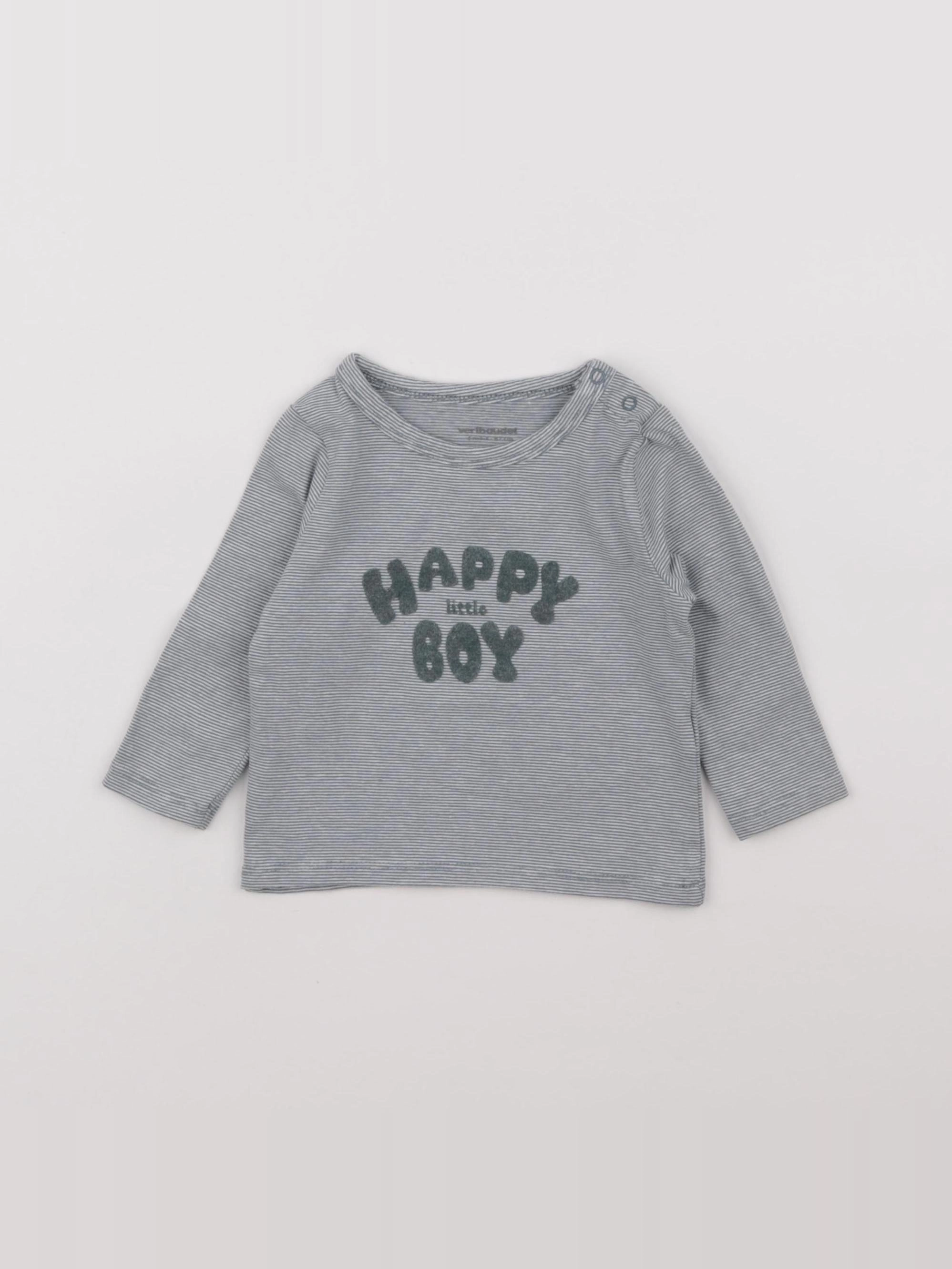Vertbaudet - tee-shirt gris - 6 mois