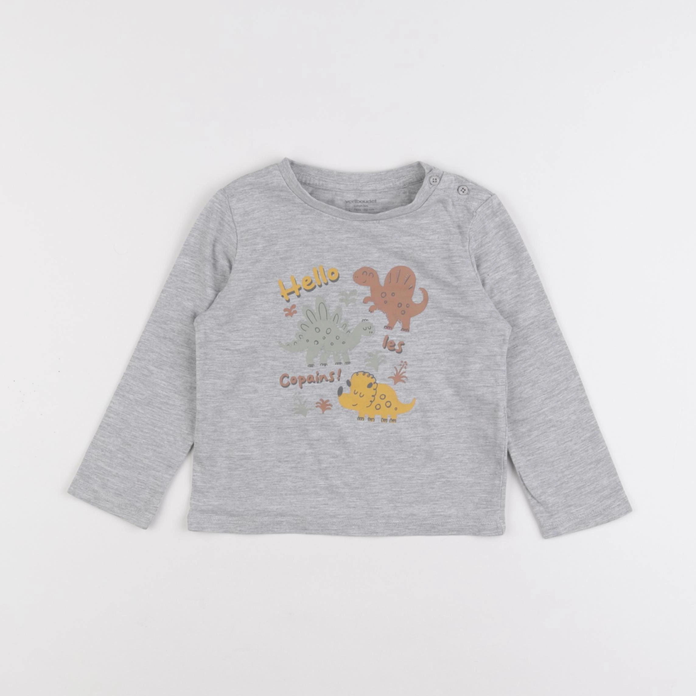 Vertbaudet - tee-shirt gris - 24 mois