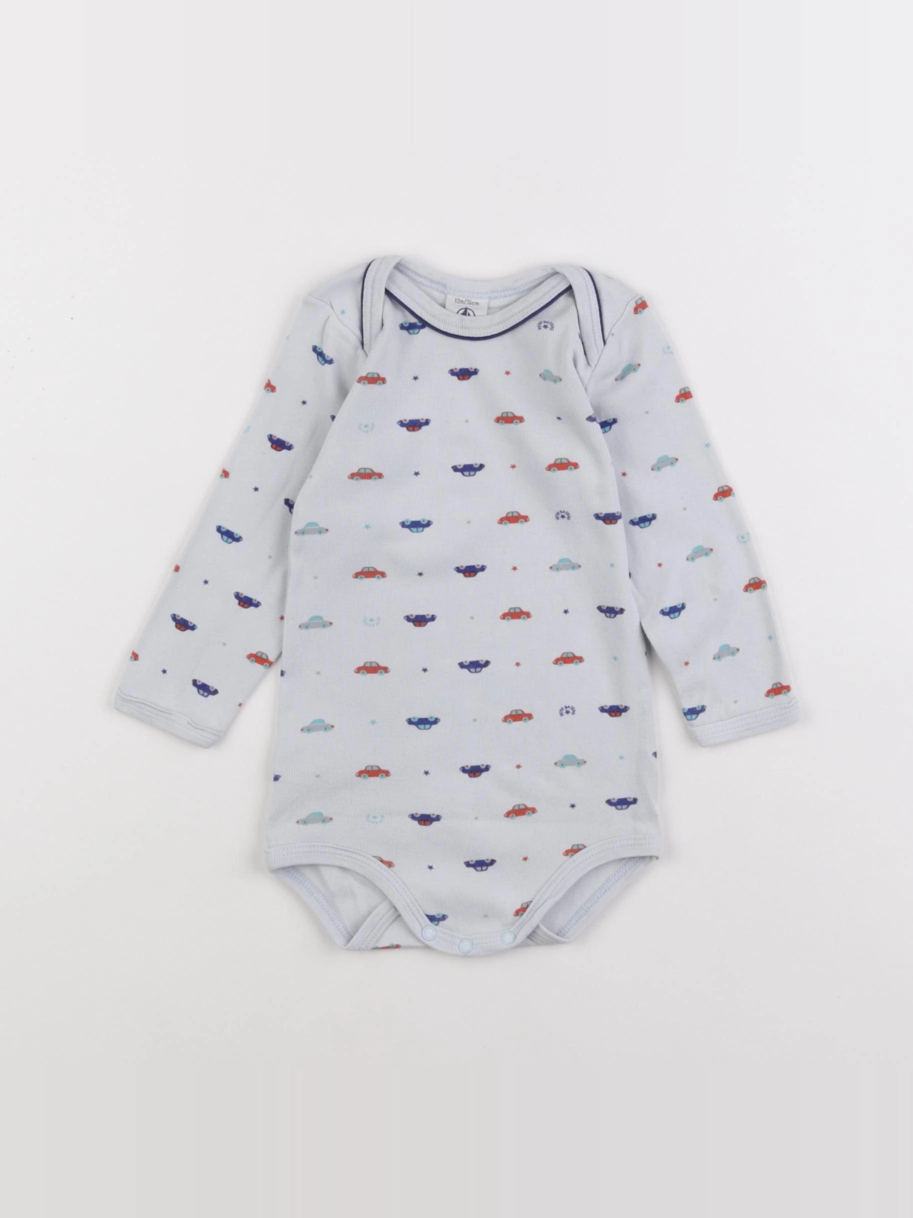 Petit Bateau - body gris - 12 mois