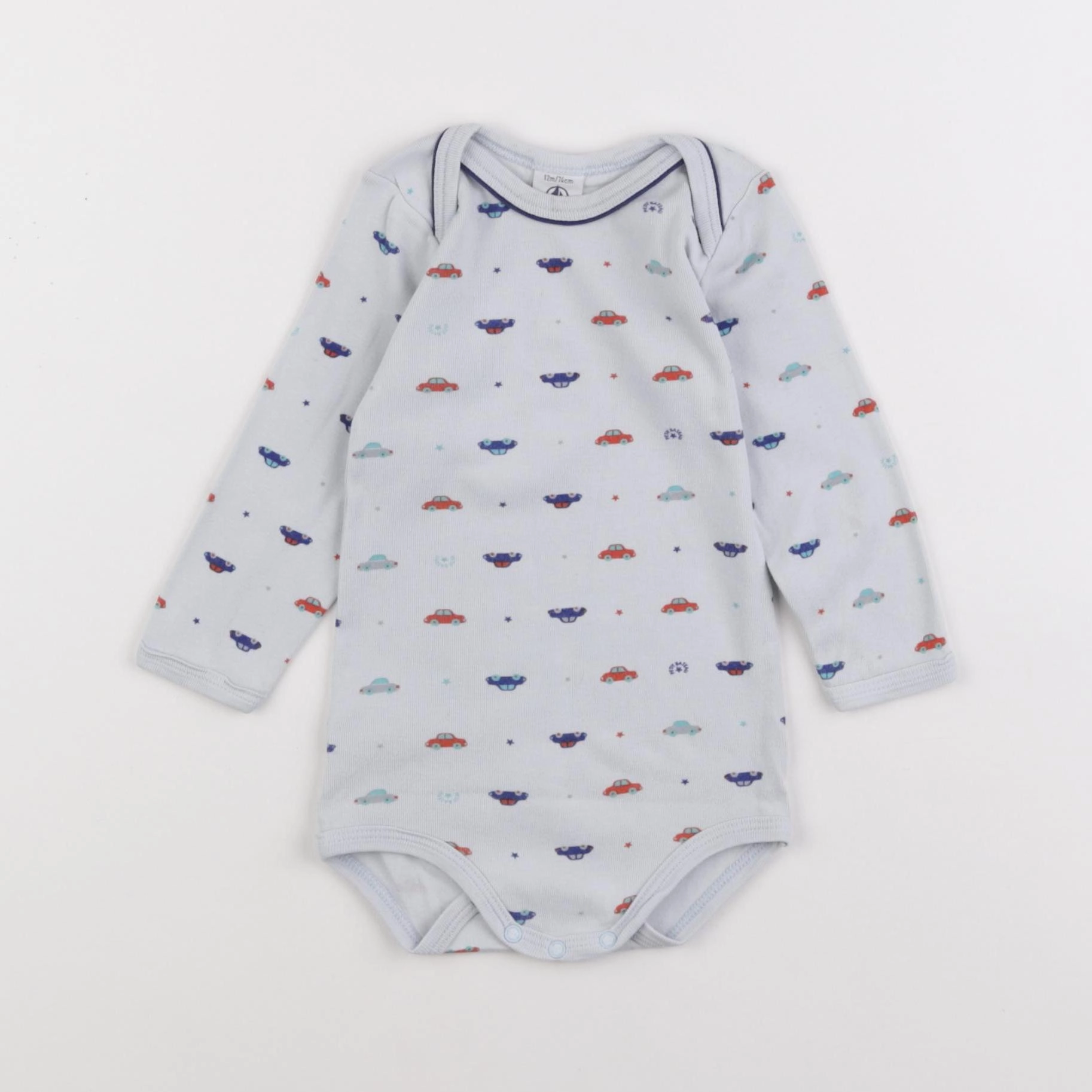 Petit Bateau - body gris - 12 mois