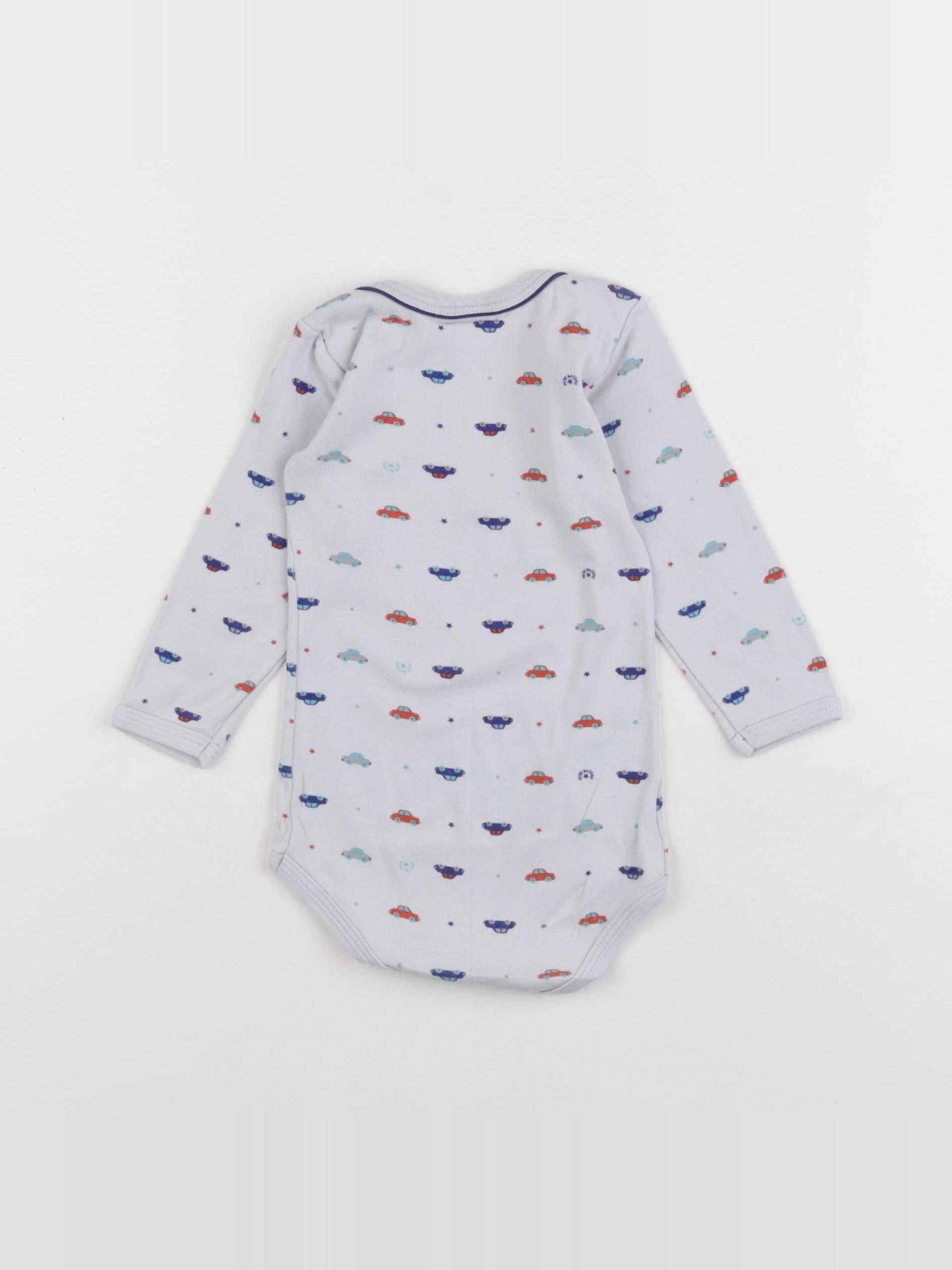 Petit Bateau - body gris - 12 mois
