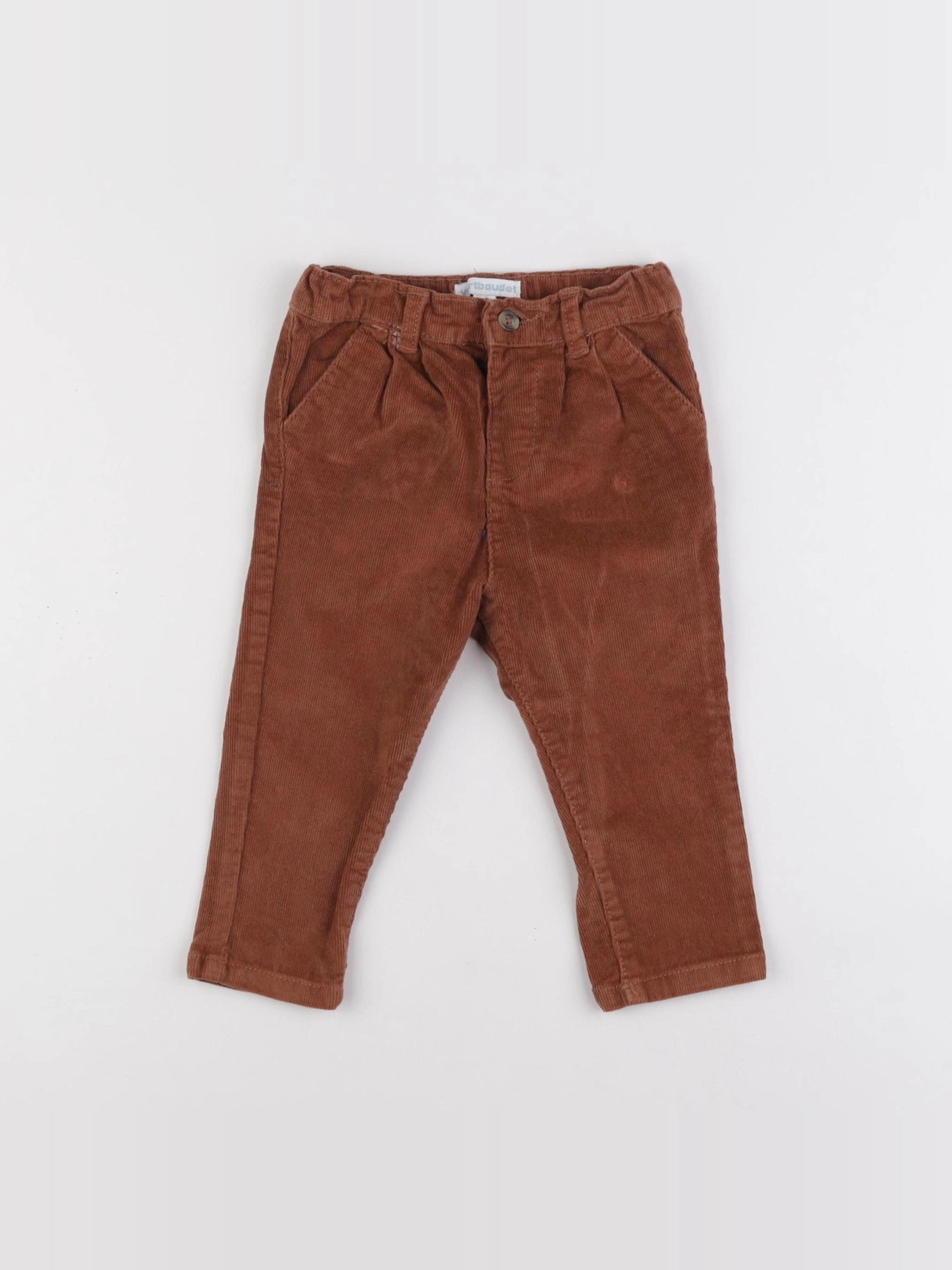 Vertbaudet - pantalon marron - 12 mois