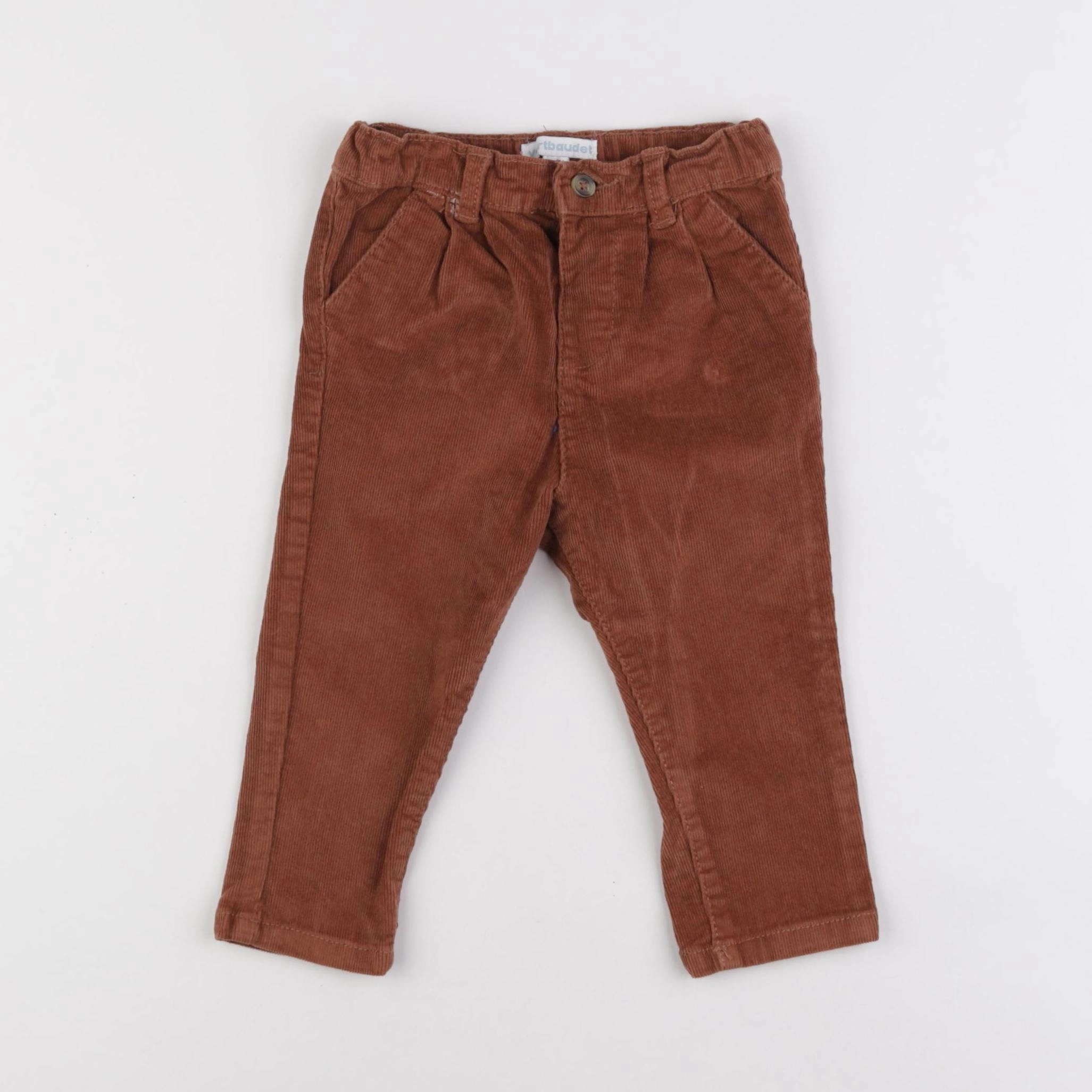 Vertbaudet - pantalon marron - 12 mois