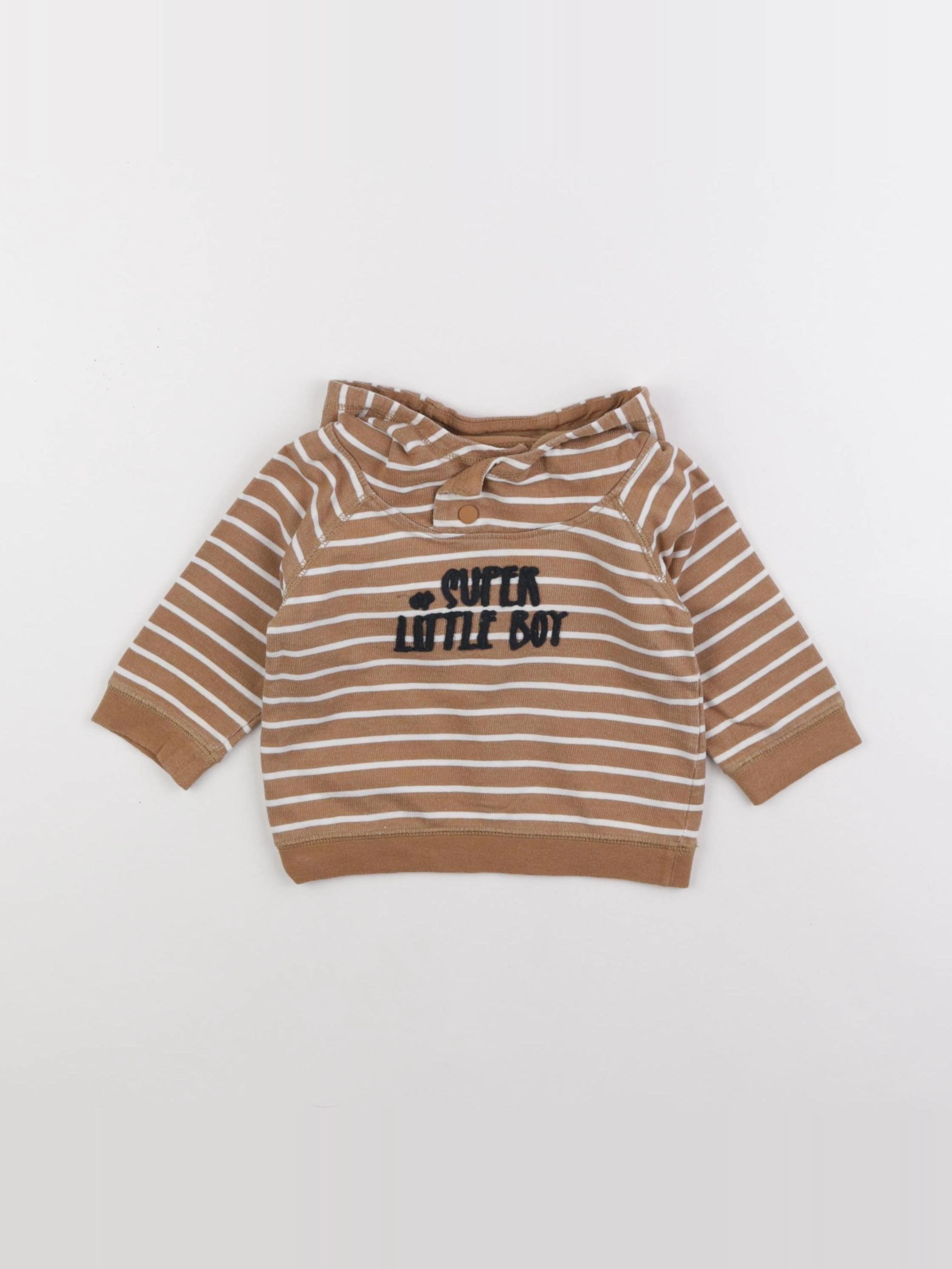 Vertbaudet - sweat marron - 12 mois