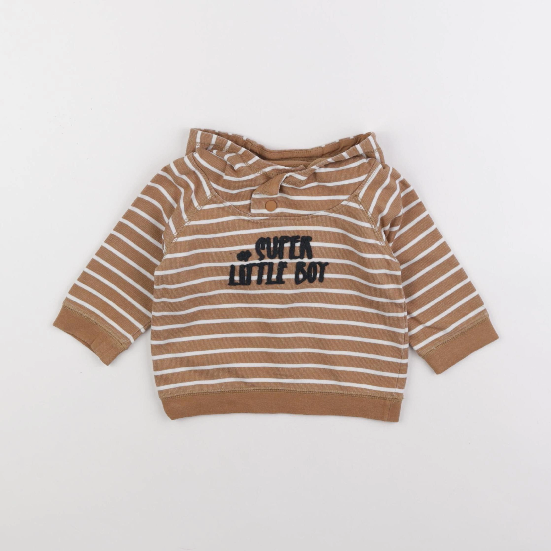 Vertbaudet - sweat marron - 12 mois