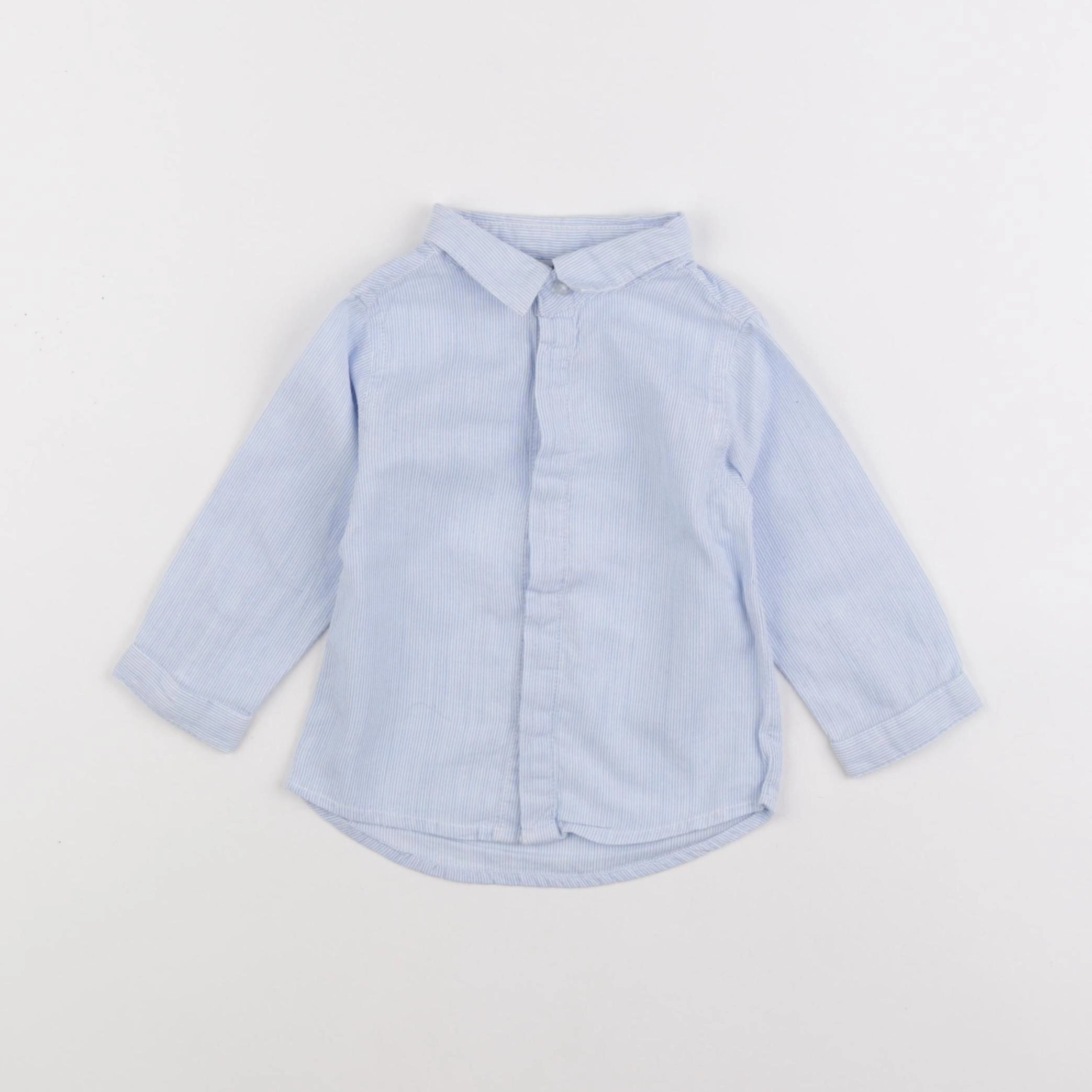Vertbaudet - chemise bleu - 12 mois