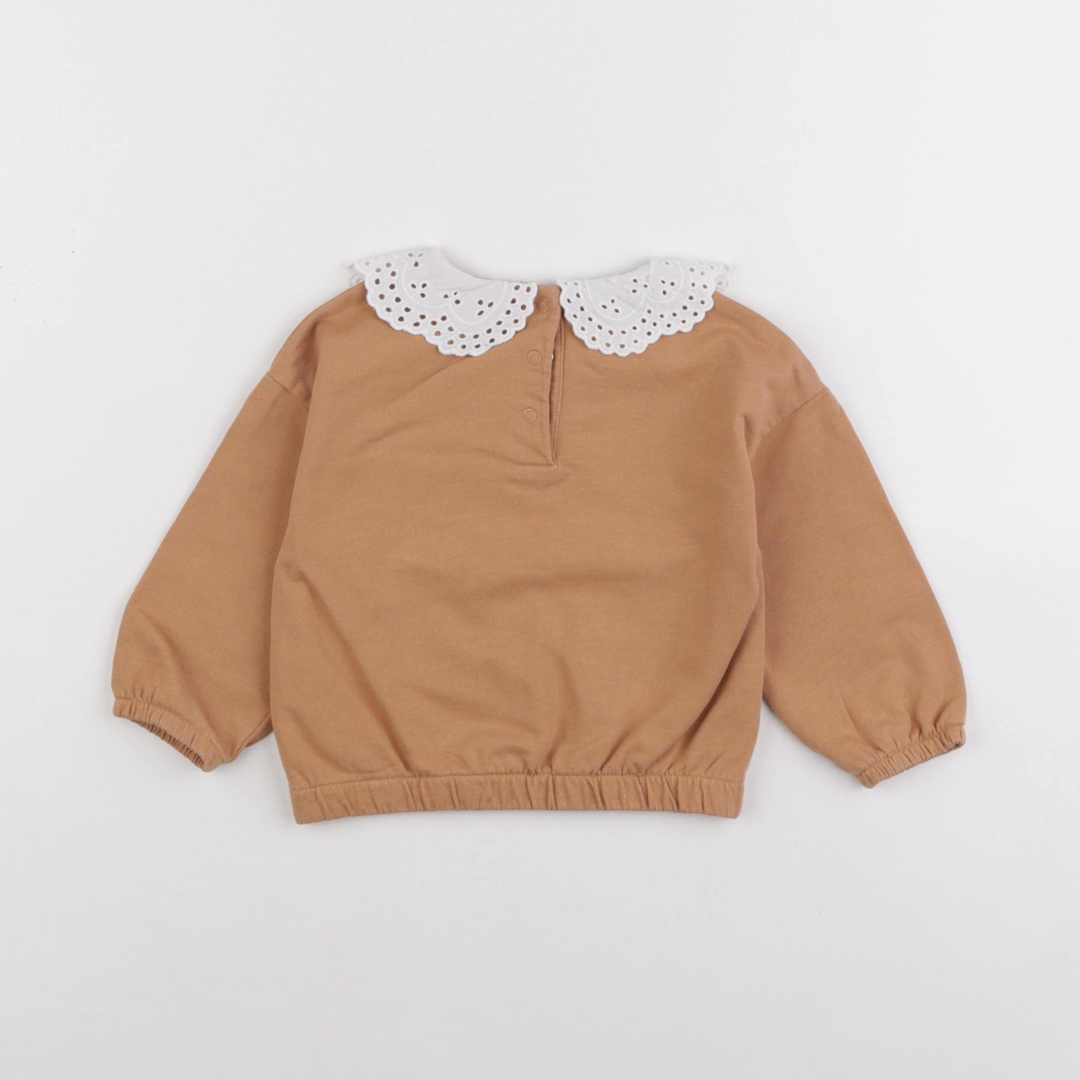 Vertbaudet - sweat marron - 18 mois