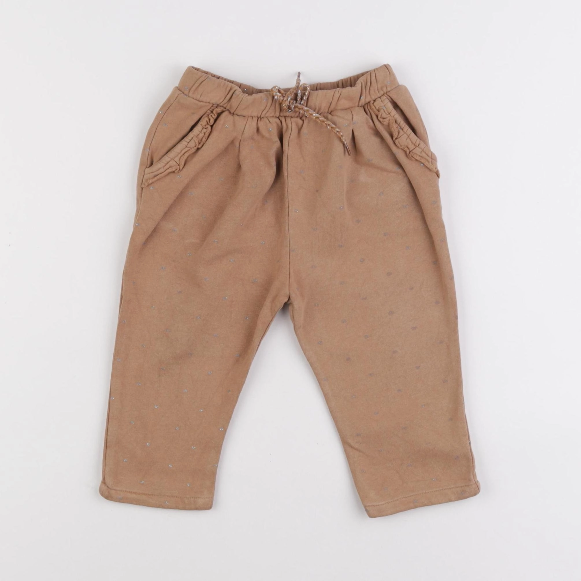 Vertbaudet - pantalon coton marron - 18 mois