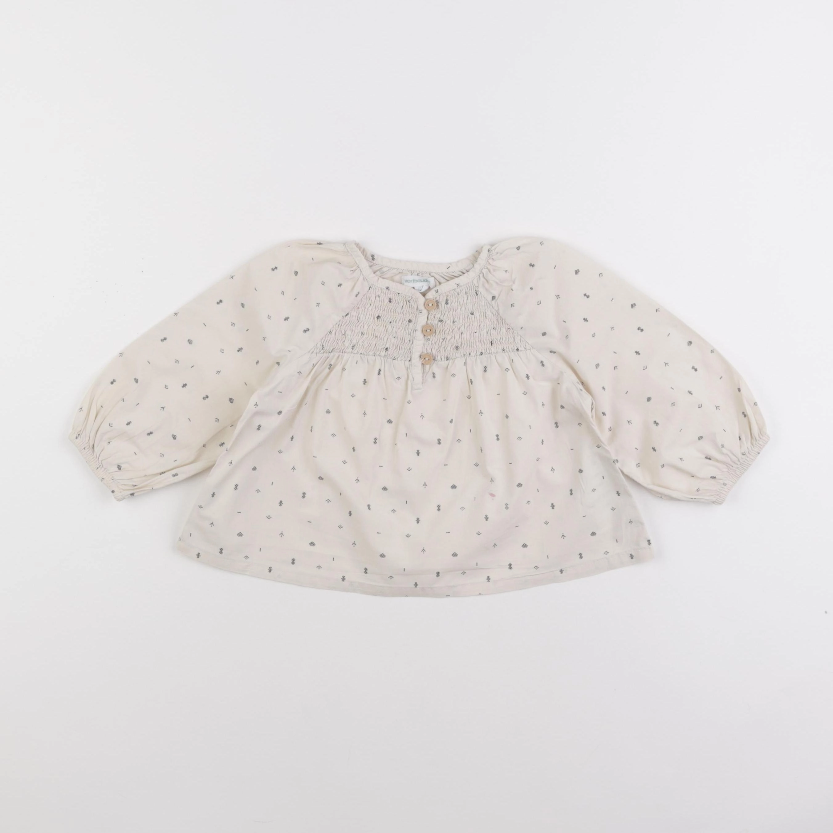 Vertbaudet - blouse coton beige - 18 mois