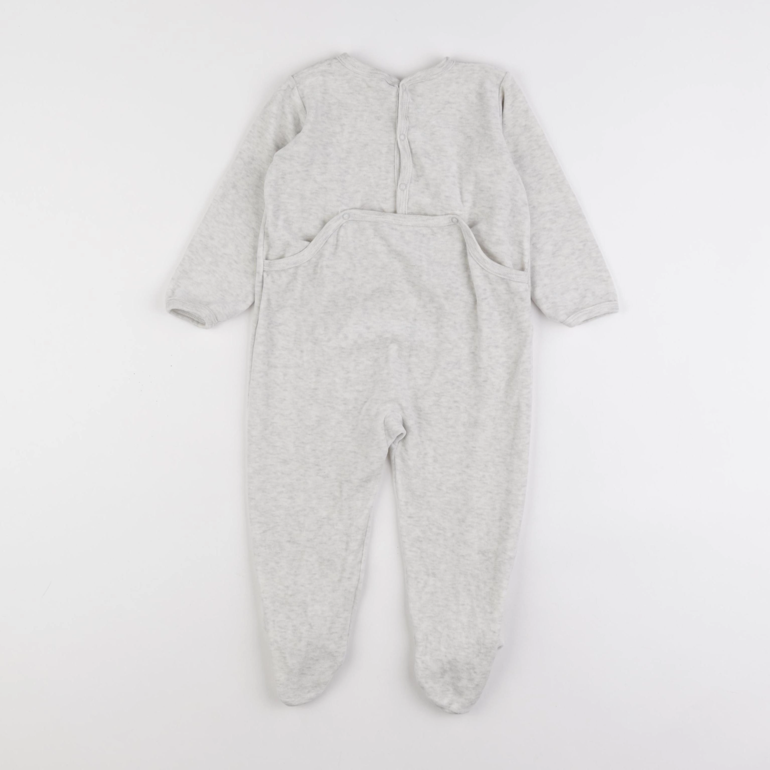 Petit Bateau - pyjama velours gris - 24 mois