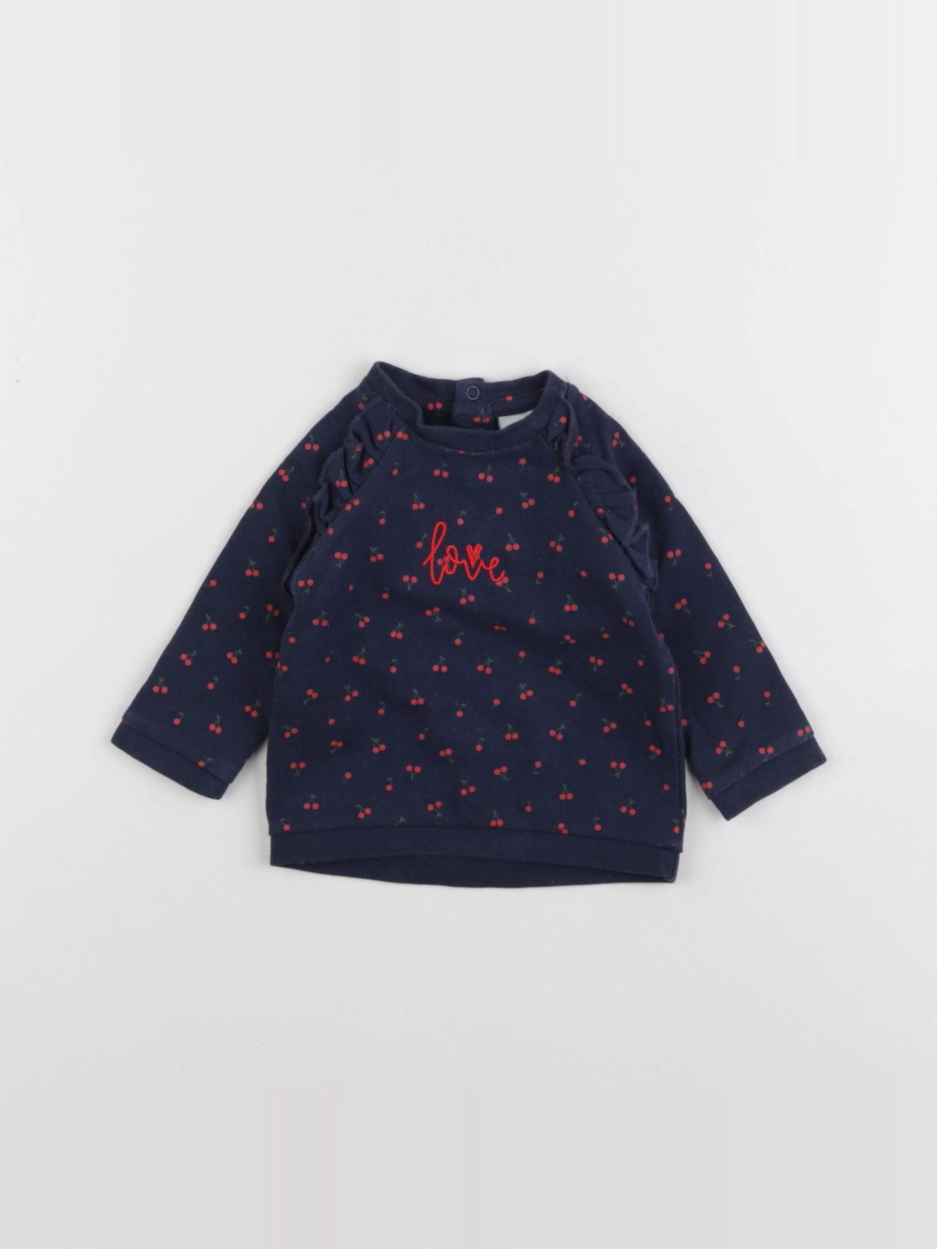 Vertbaudet - sweat bleu - 3 mois