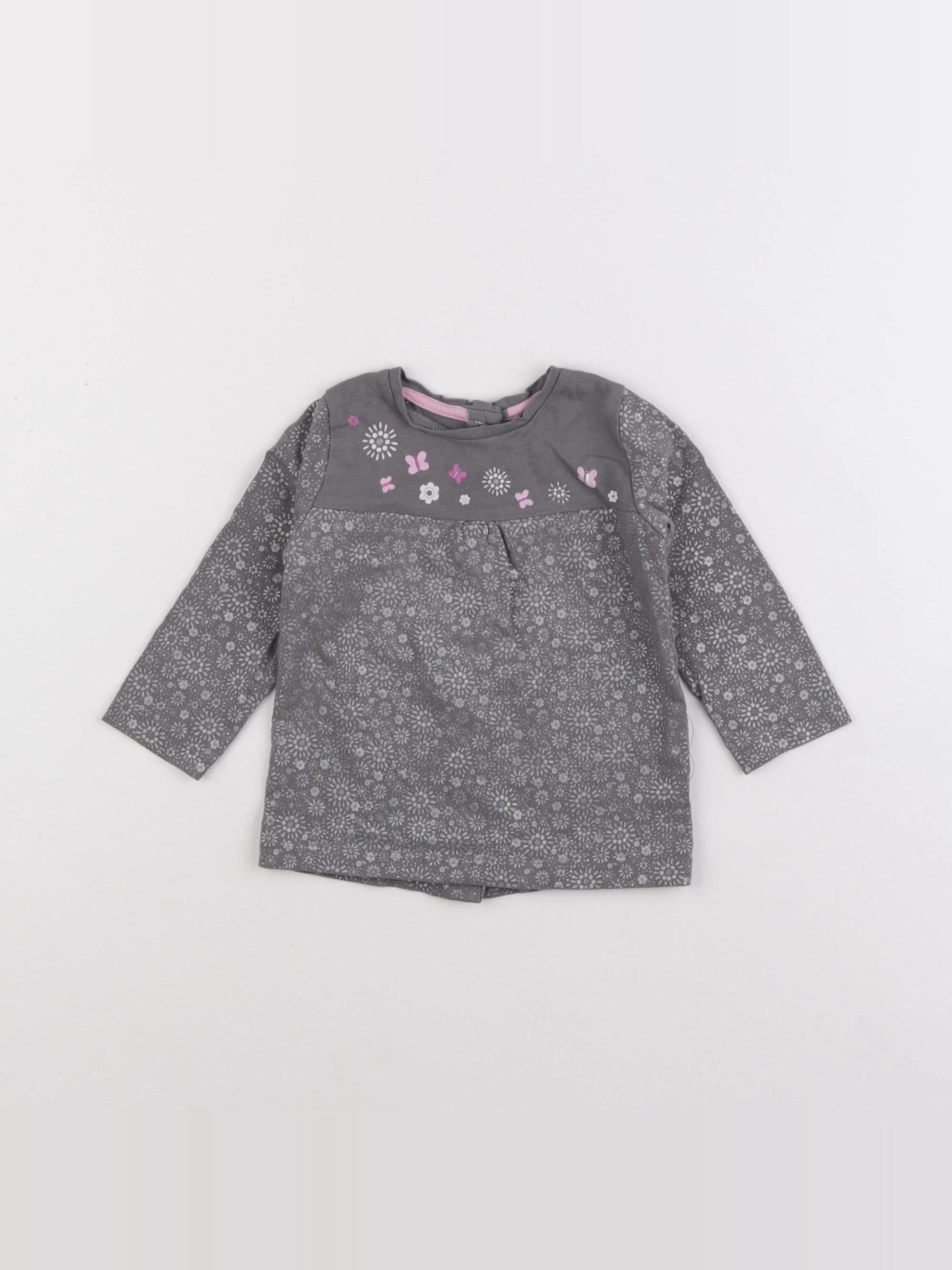 Vertbaudet - tee-shirt gris - 6 mois