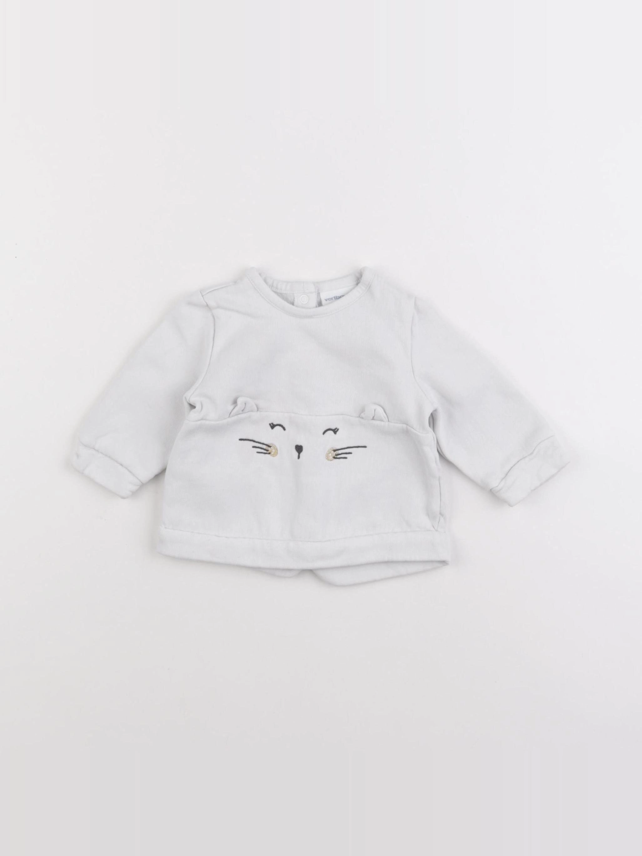 Vertbaudet - sweat gris - 3 mois