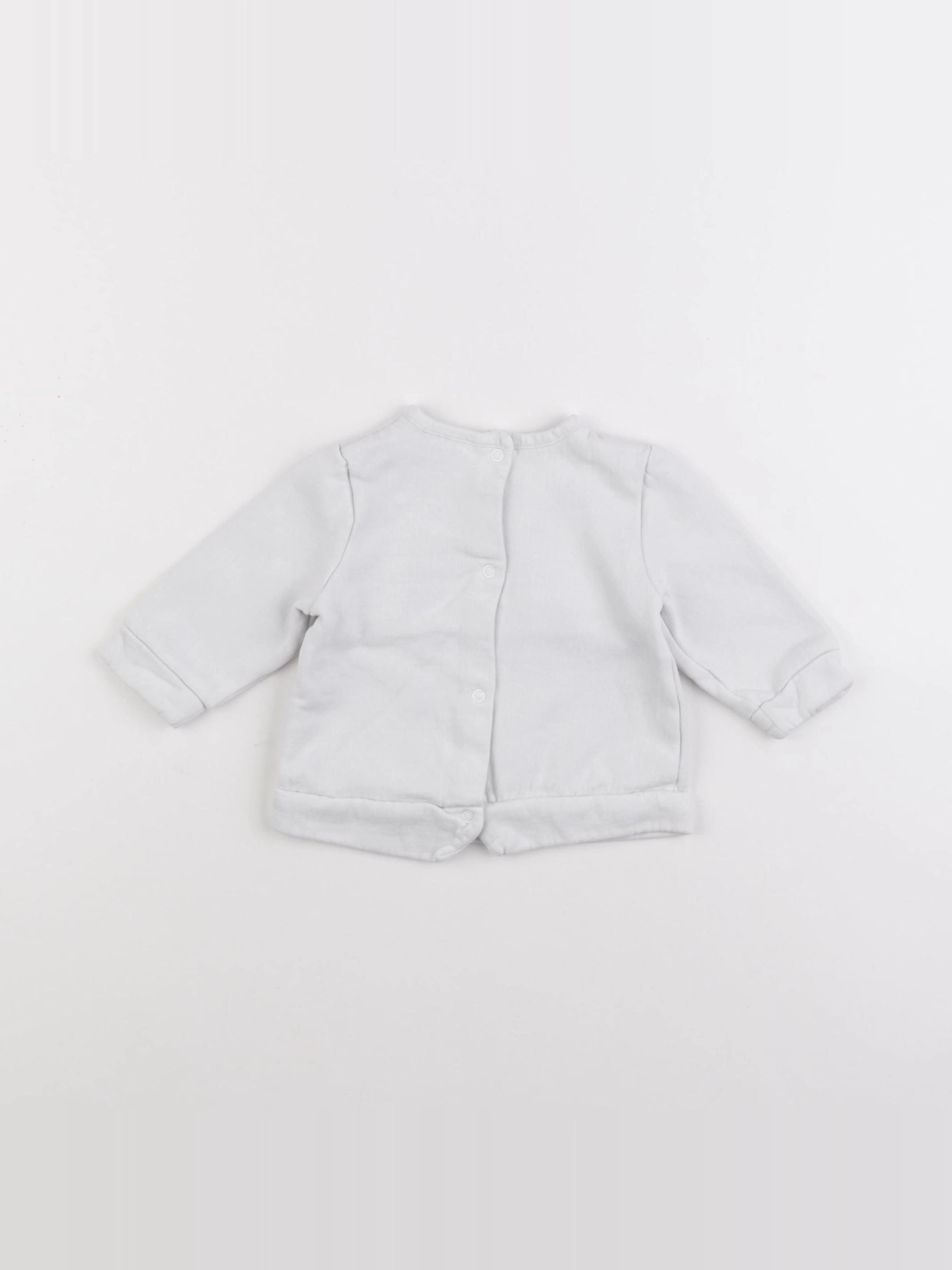 Vertbaudet - sweat gris - 3 mois
