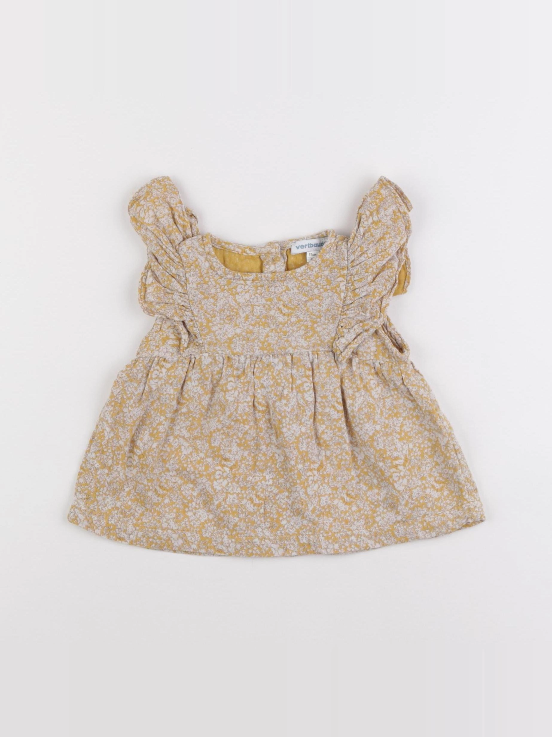 Vertbaudet - blouse jaune - 6 mois