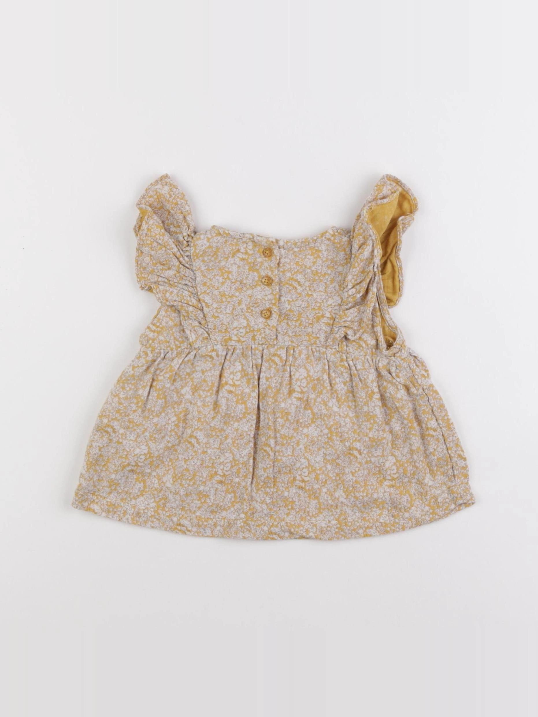 Vertbaudet - blouse jaune - 6 mois