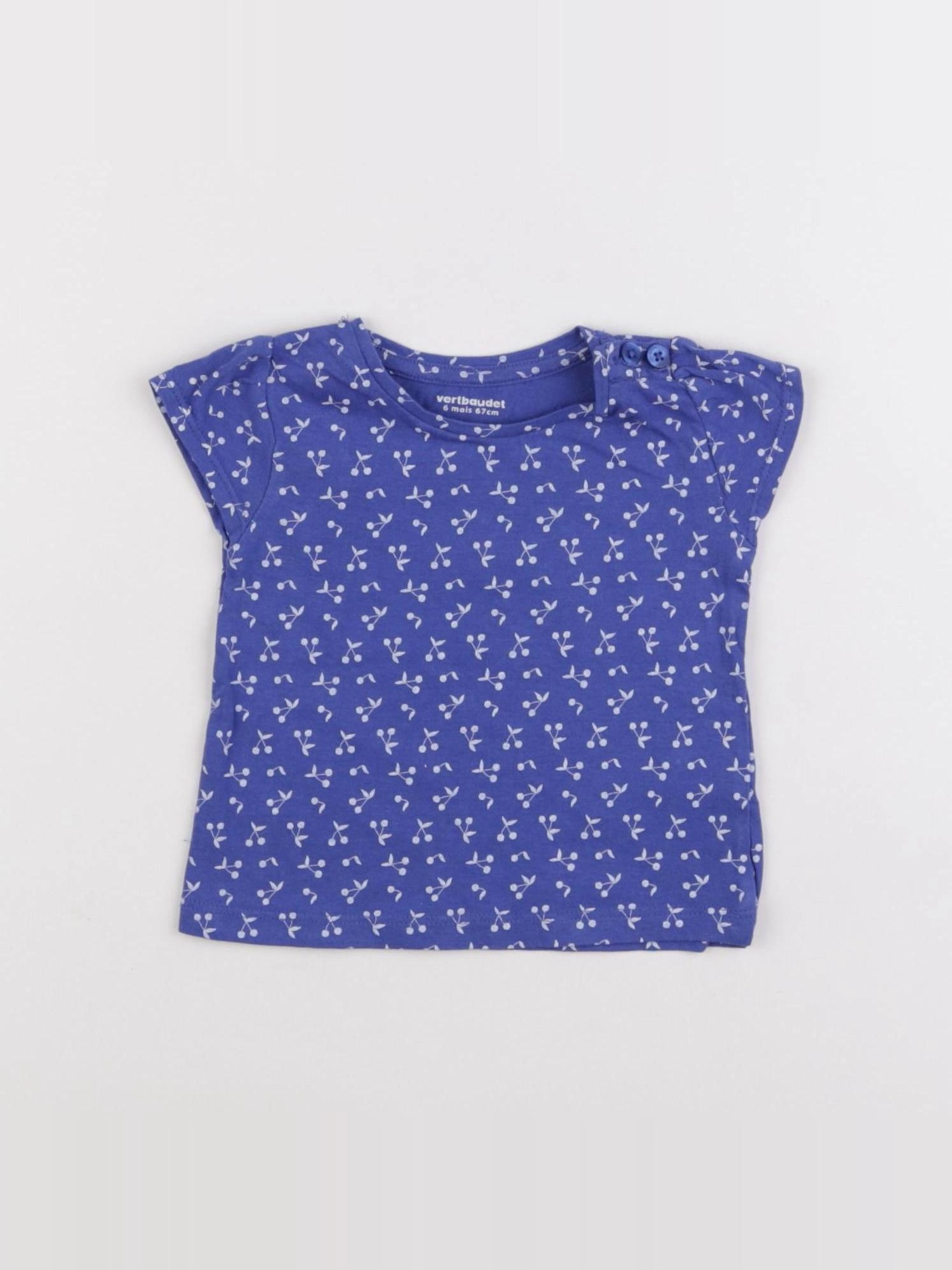 Vertbaudet - tee-shirt bleu - 6 mois
