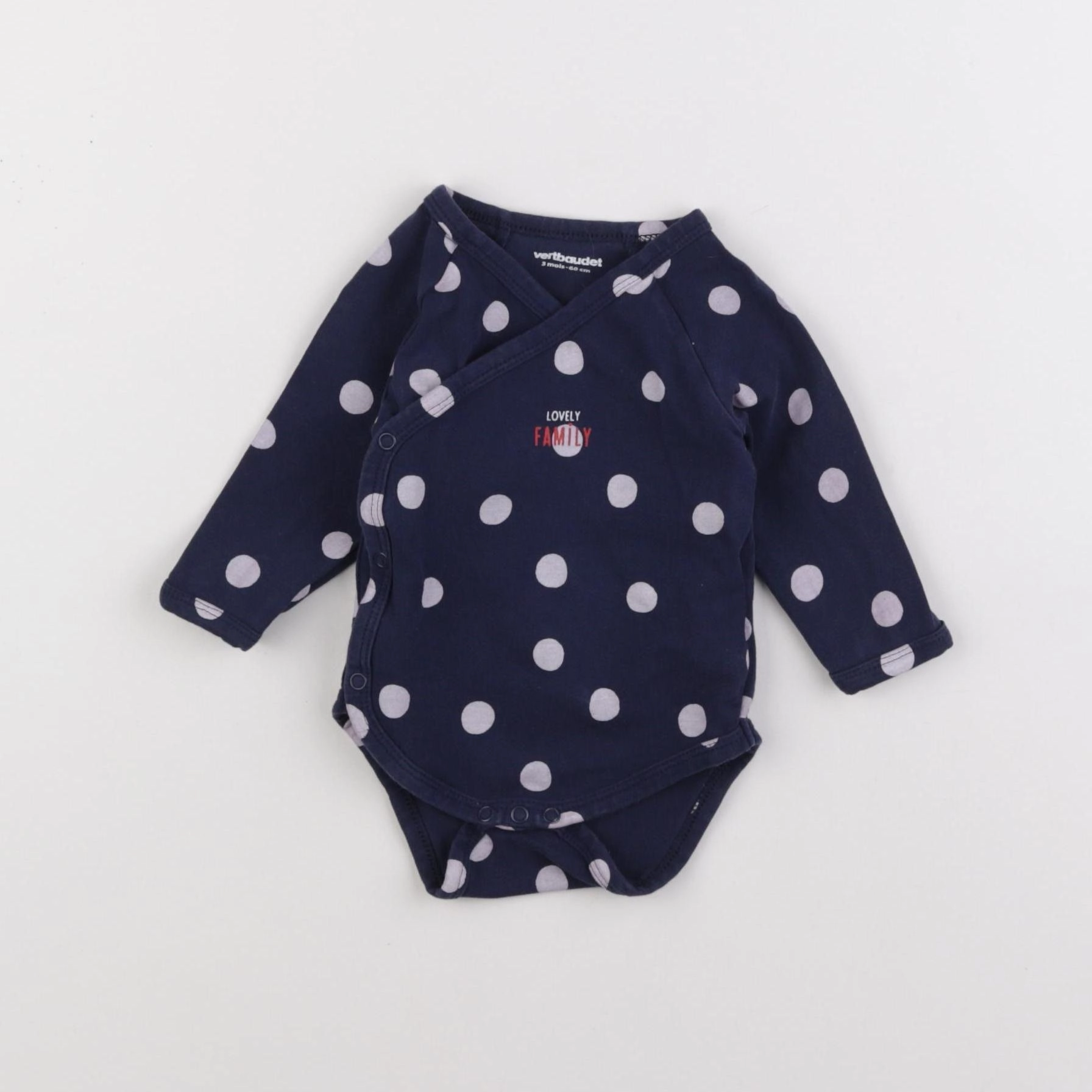 Vertbaudet - body bleu - 3 mois