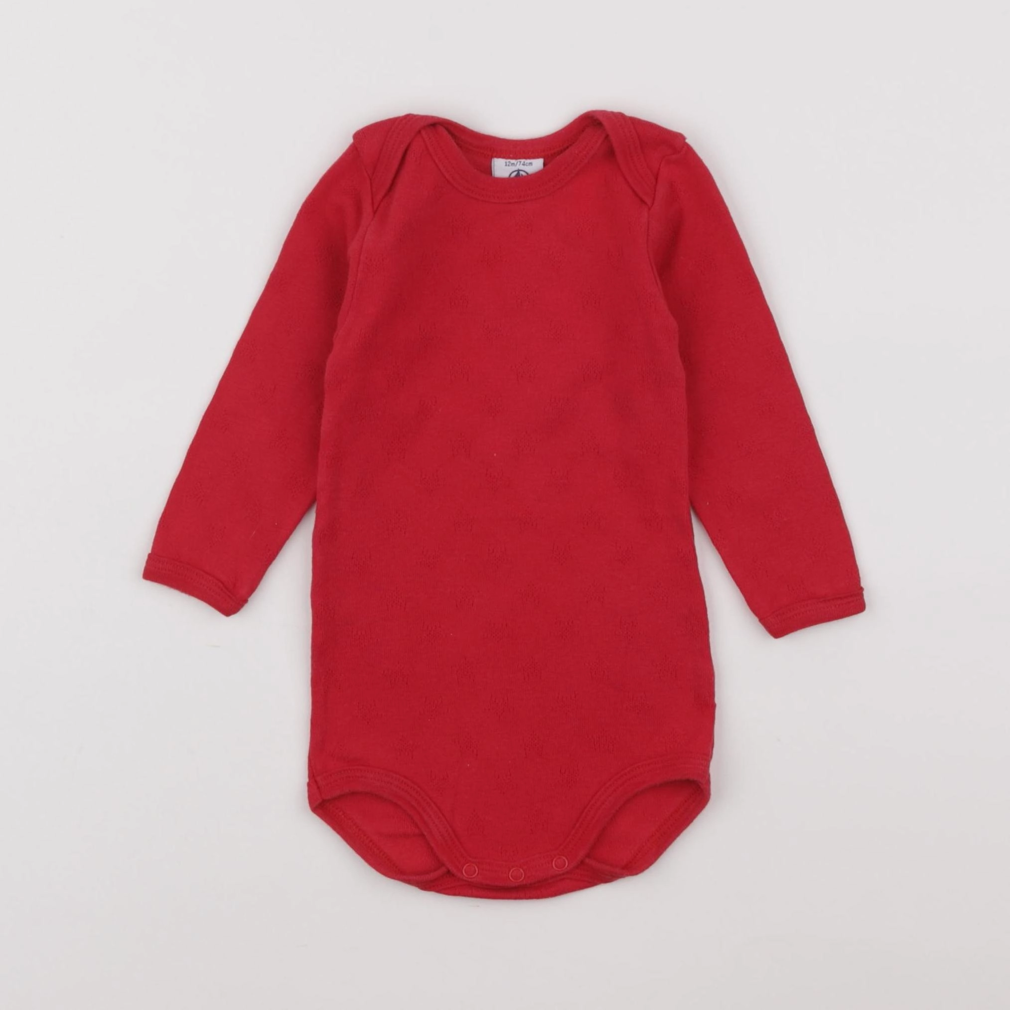 Petit Bateau - body rouge - 12 mois