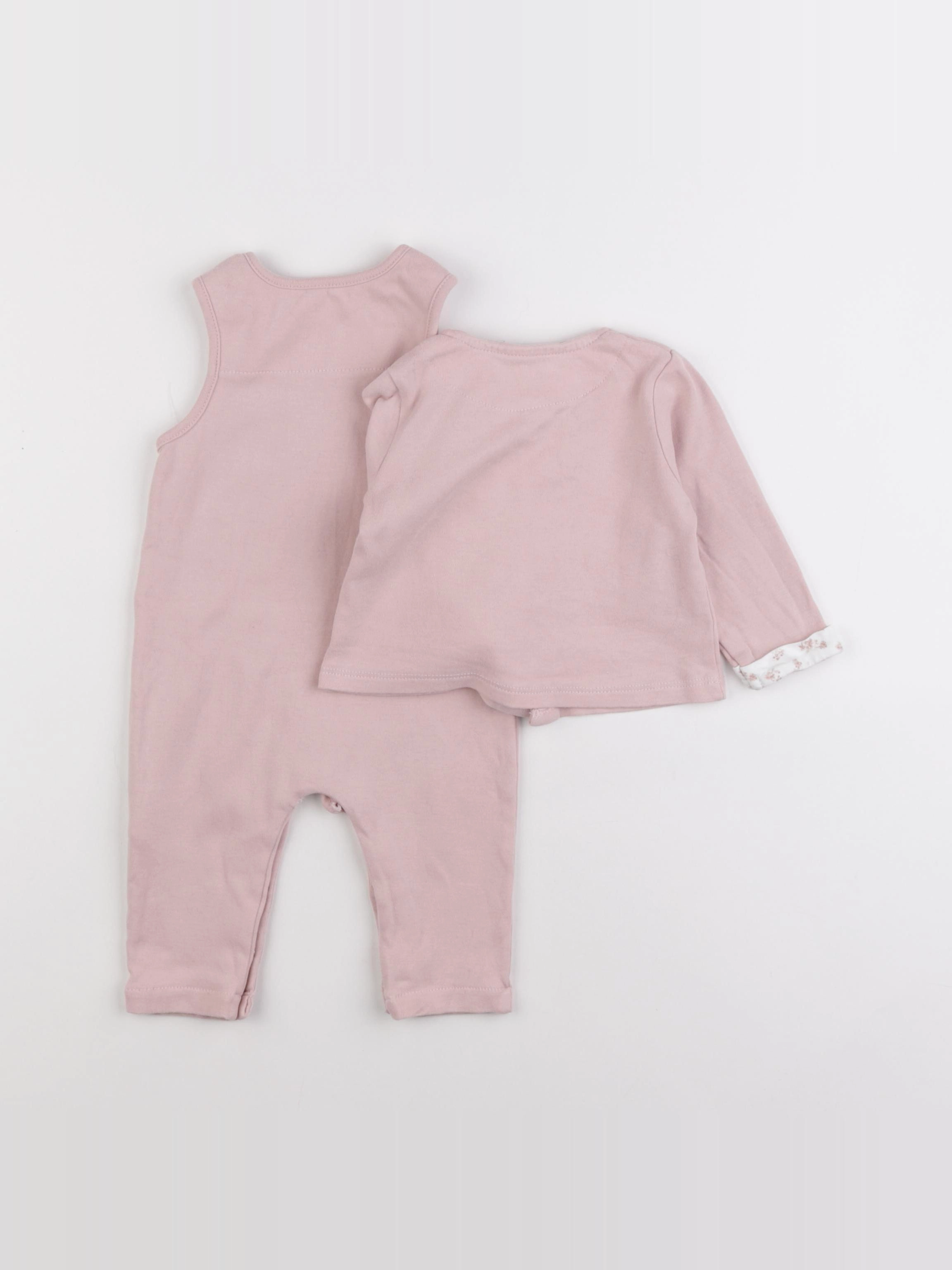 Vertbaudet - pyjama coton rose - 6 mois