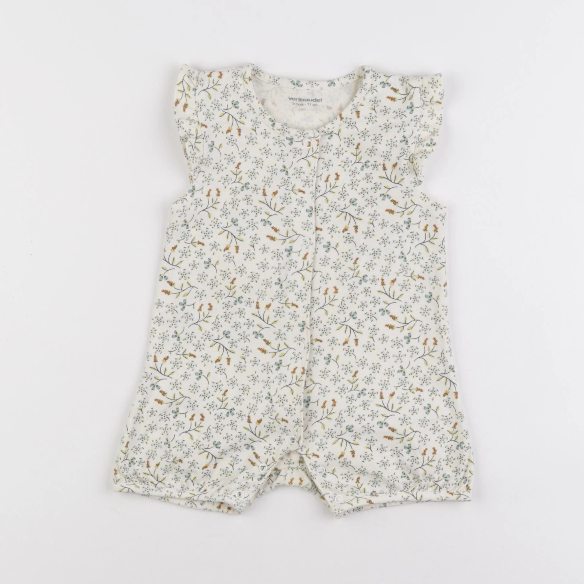 Vertbaudet - pyjama coton beige - 9 mois