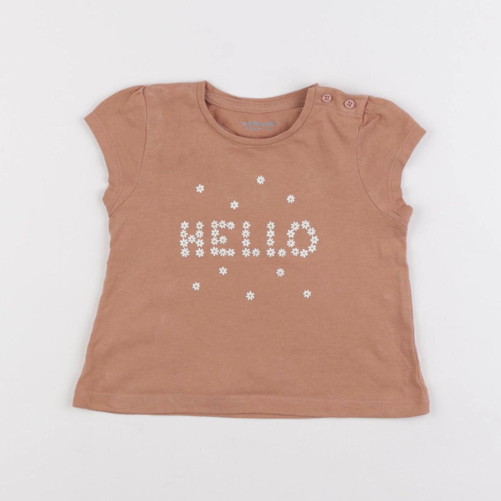 Vertbaudet - tee-shirt marron - 9 mois