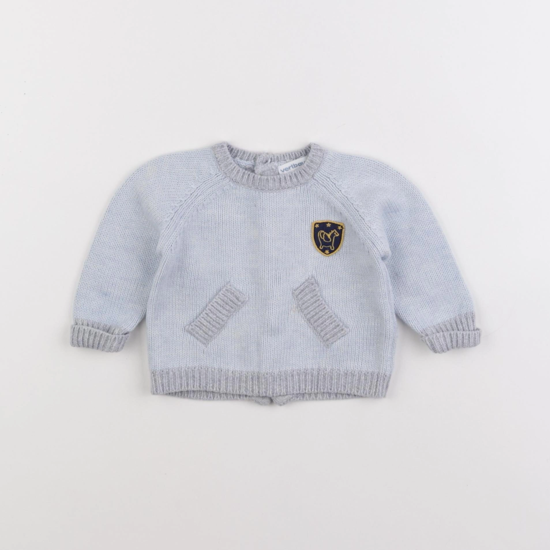 Vertbaudet - pull bleu - 1 mois