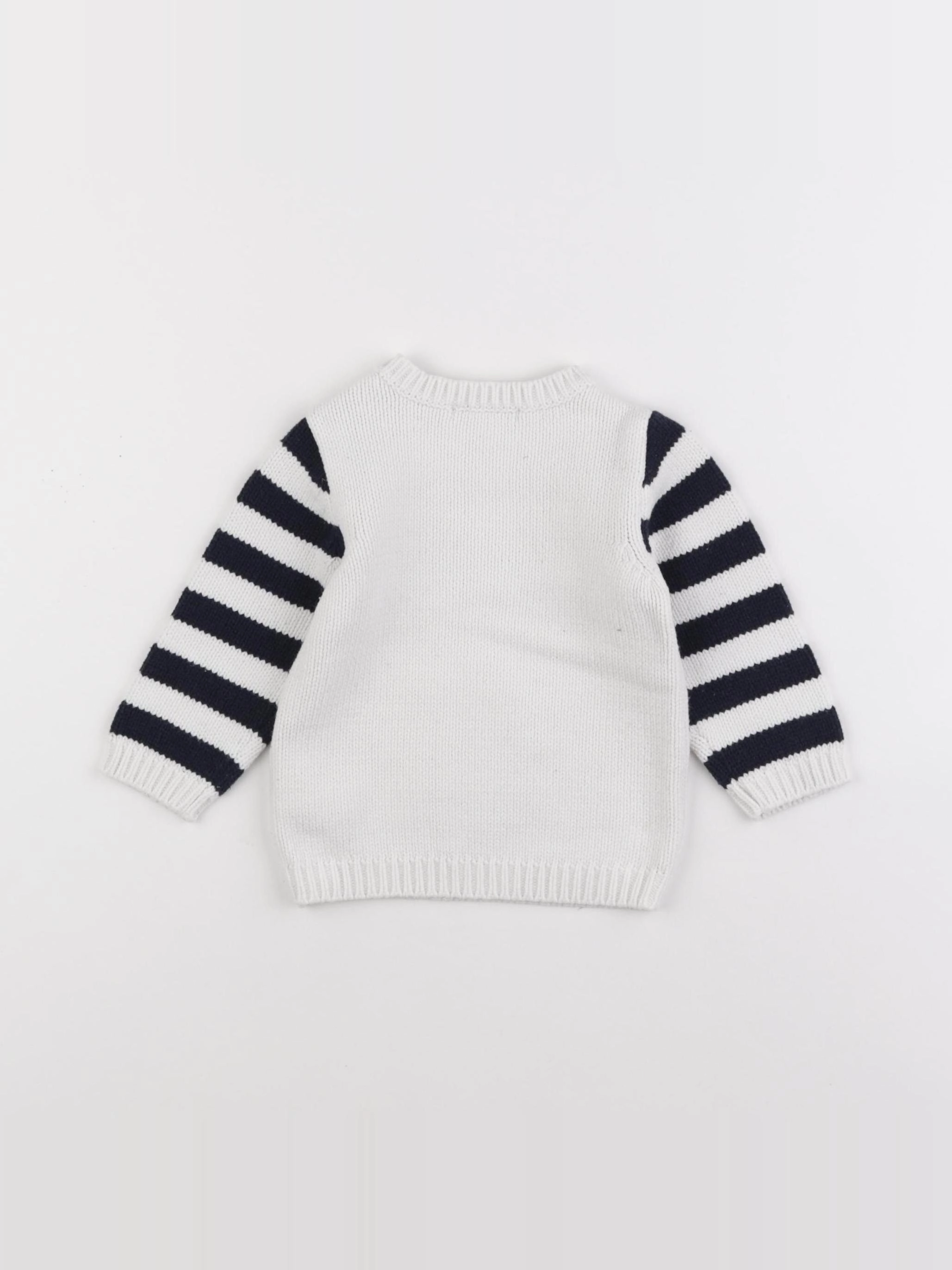 Vertbaudet - pull blanc - 12 mois