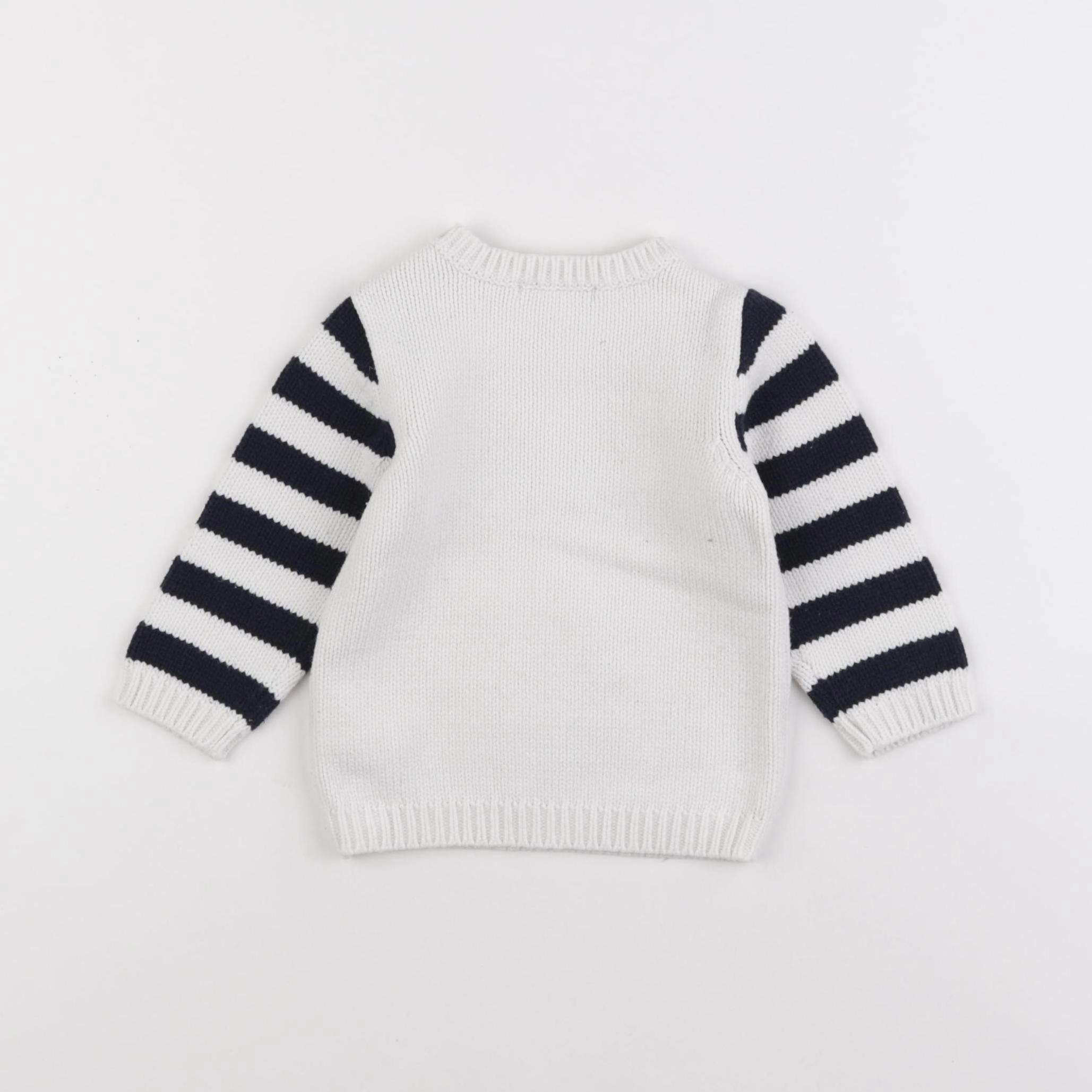 Vertbaudet - pull blanc - 12 mois