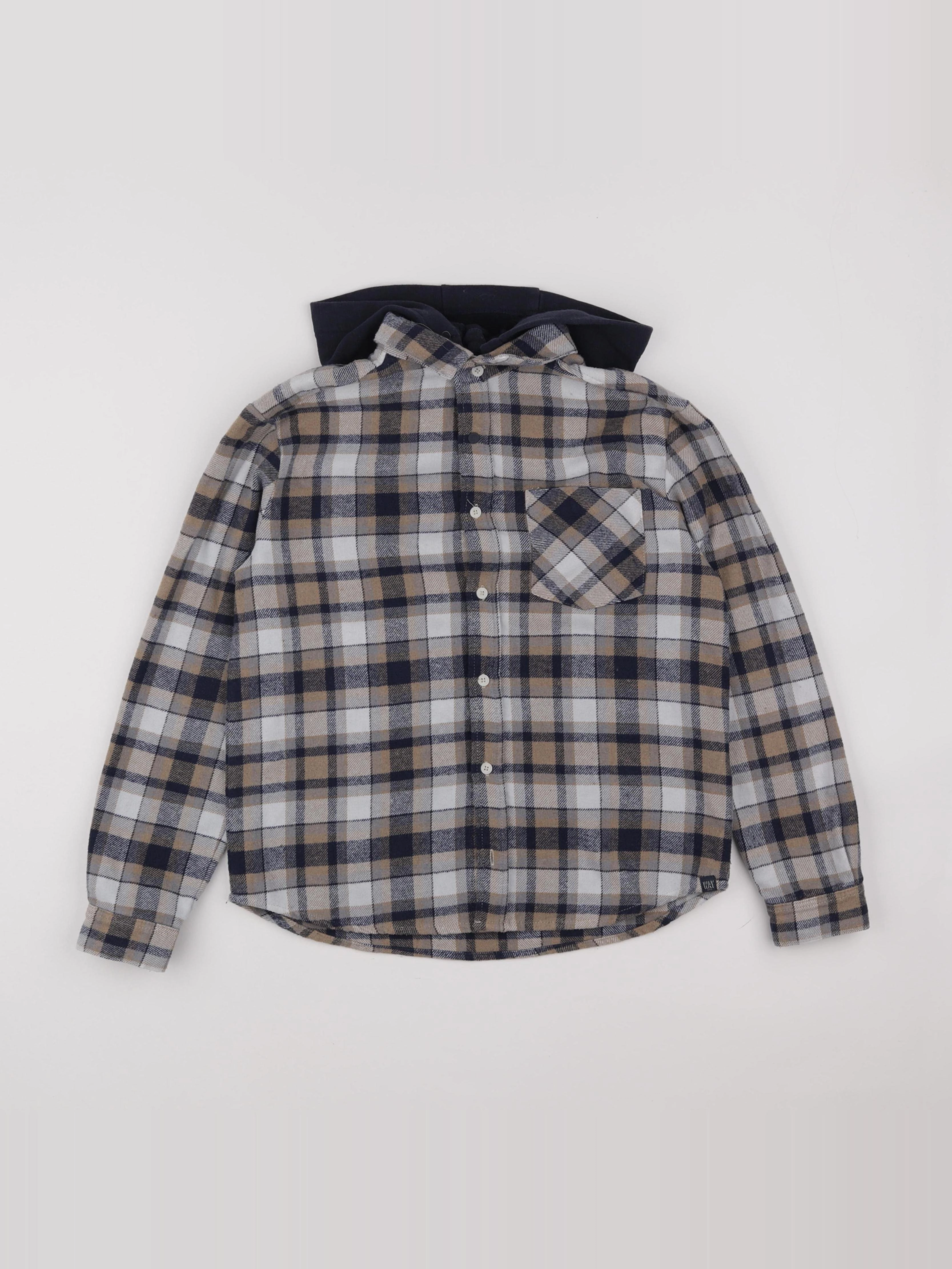 IKKS - chemise beige, bleu - 12 ans