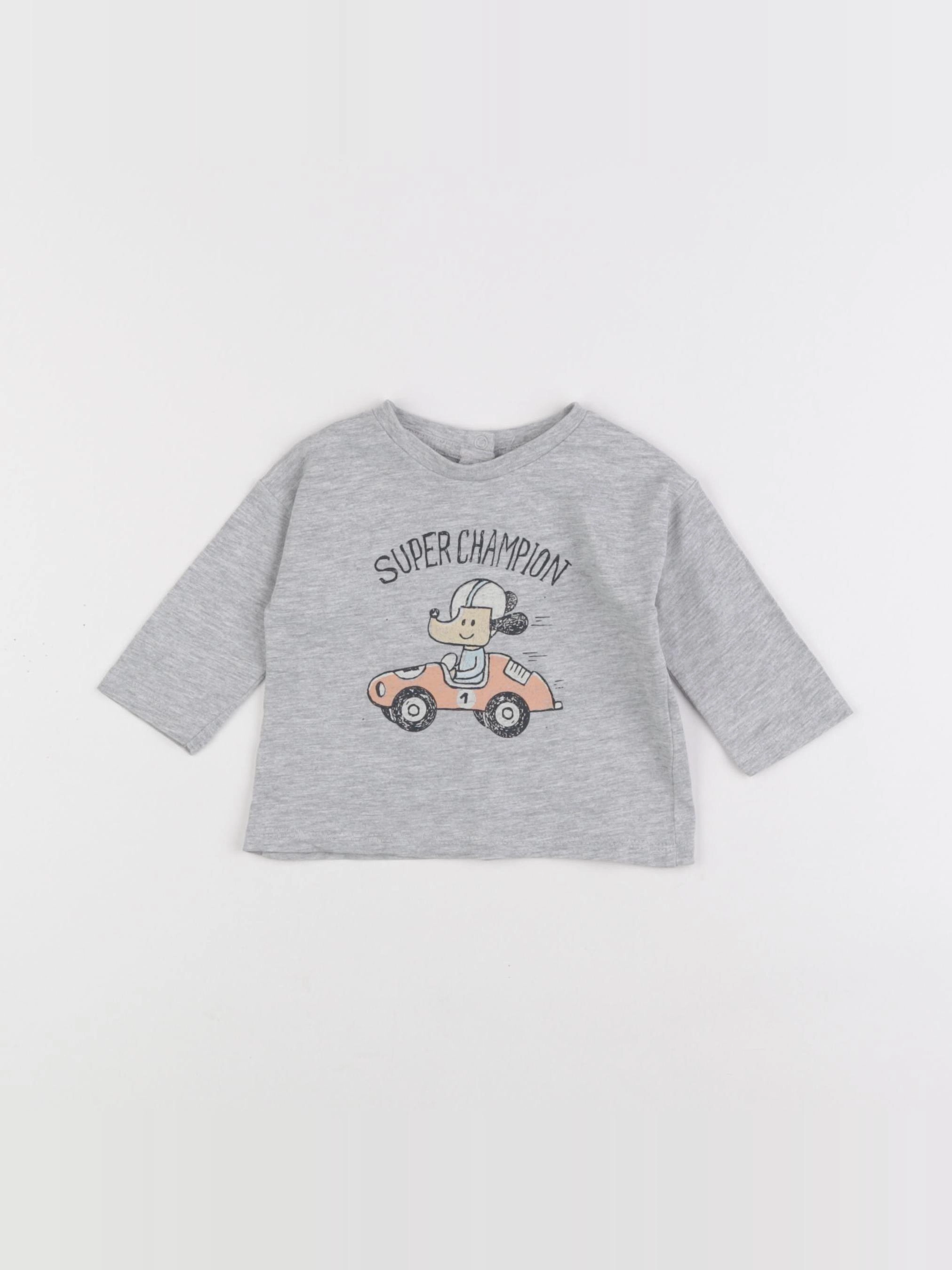 Vertbaudet - tee-shirt gris - 3 mois