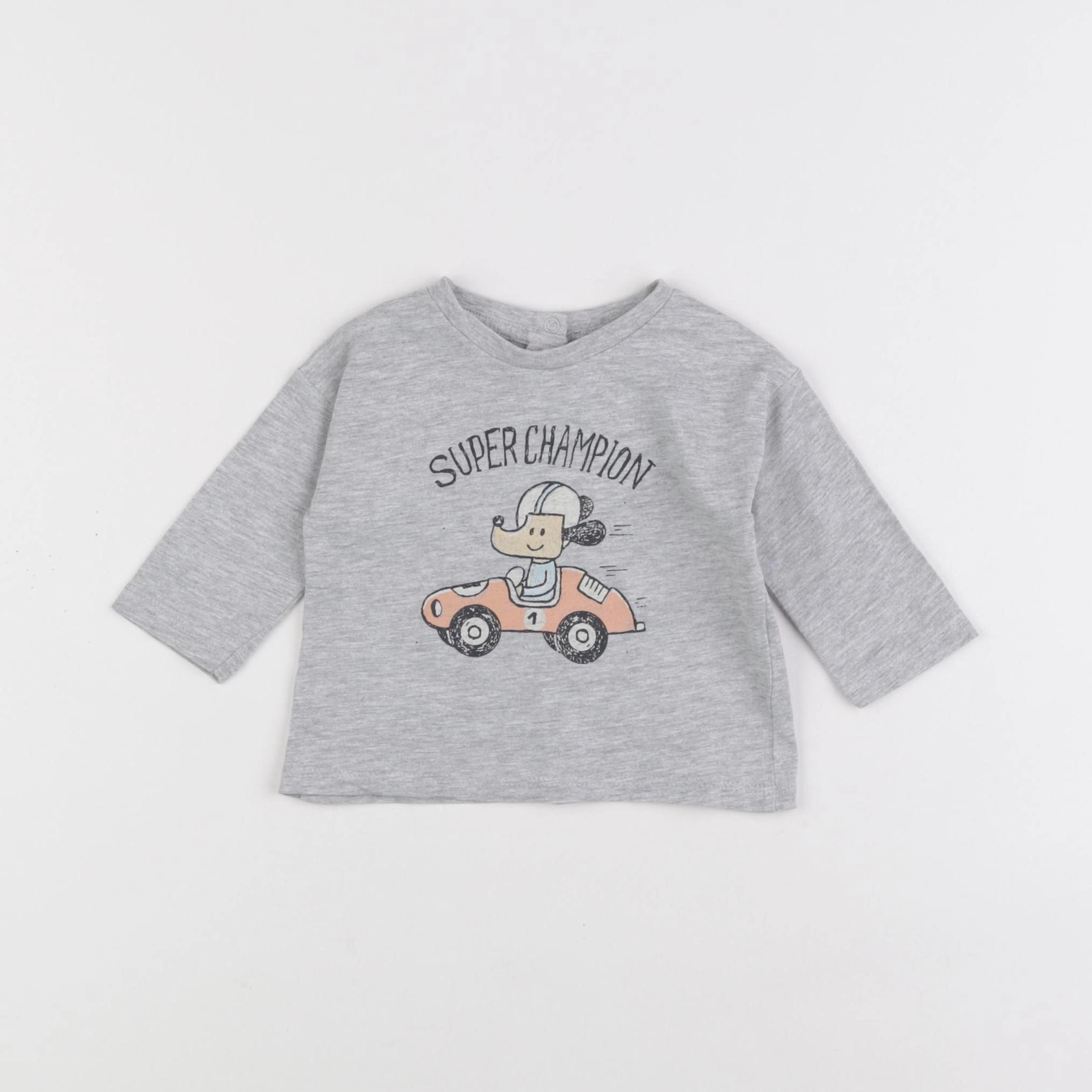 Vertbaudet - tee-shirt gris - 3 mois