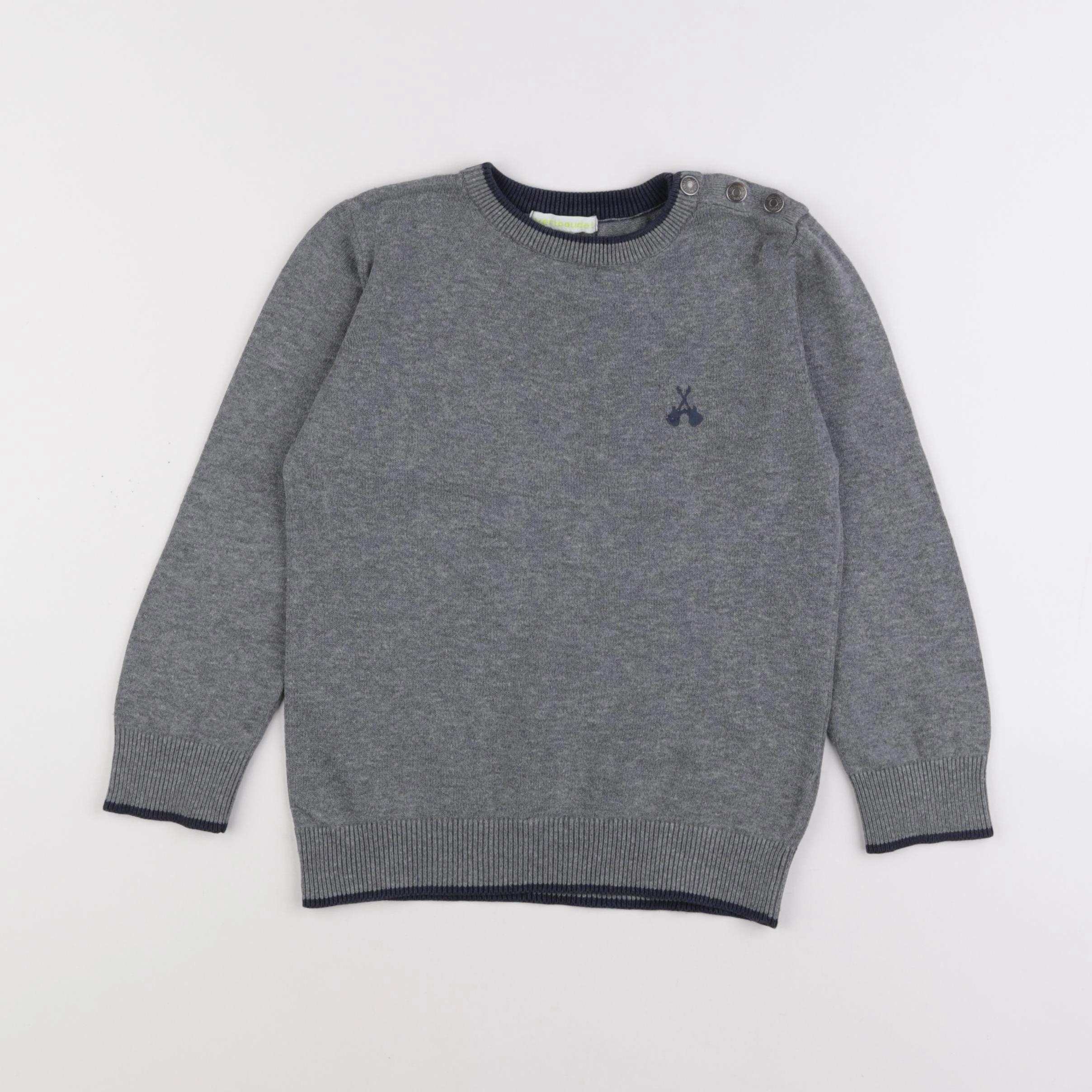 Vertbaudet - pull gris - 6 ans