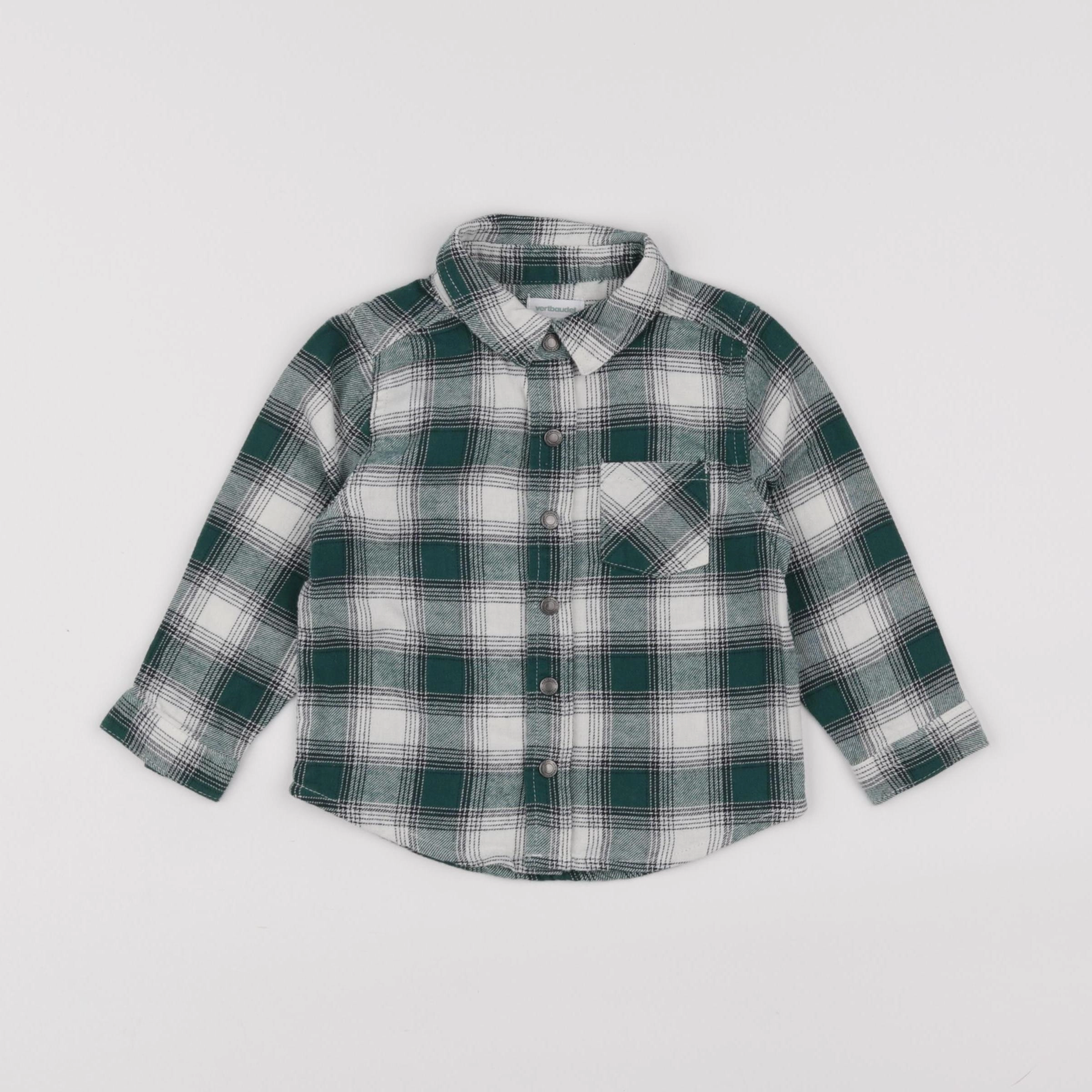 Vertbaudet - chemise blanc, vert - 18 mois