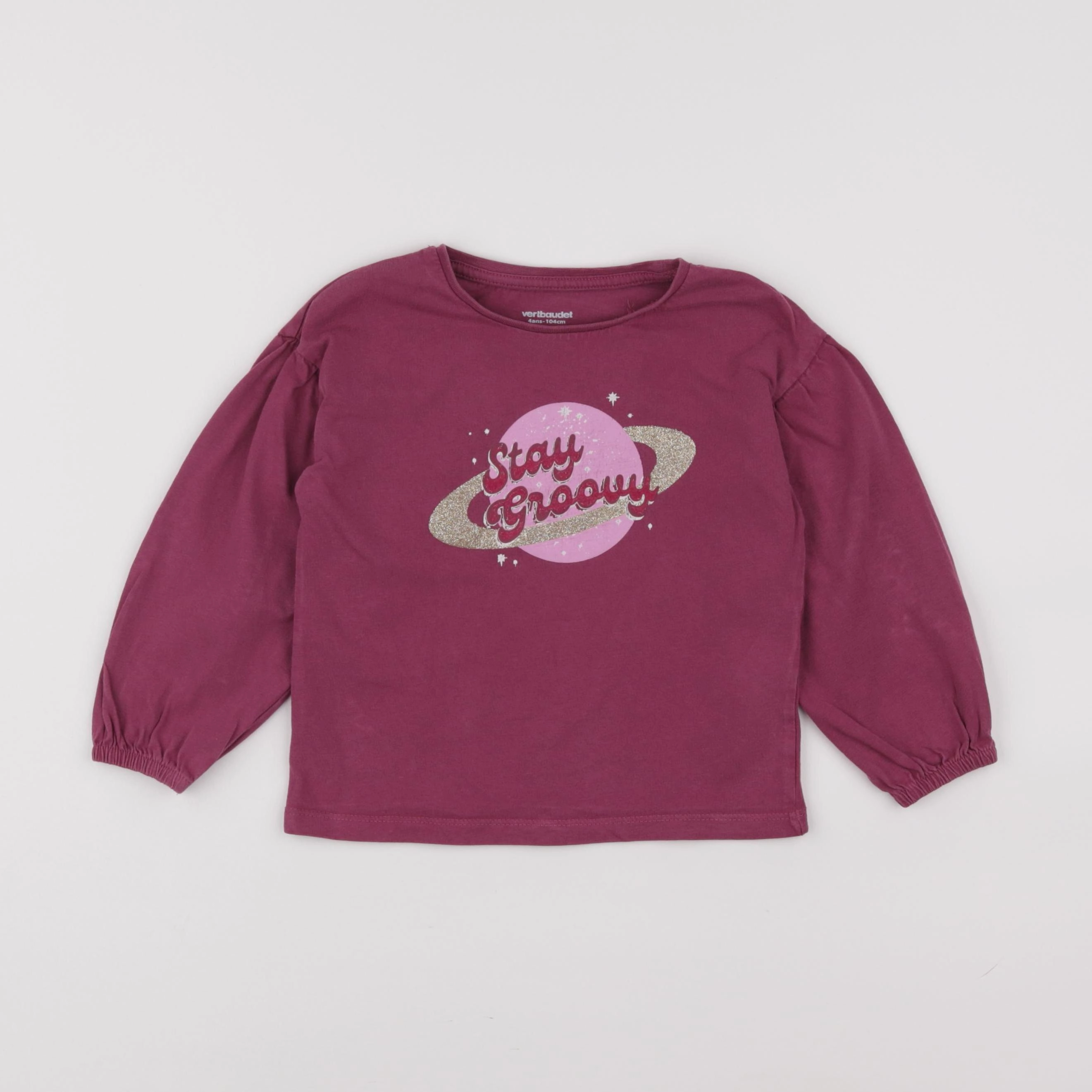 Vertbaudet - tee-shirt rose - 4 ans