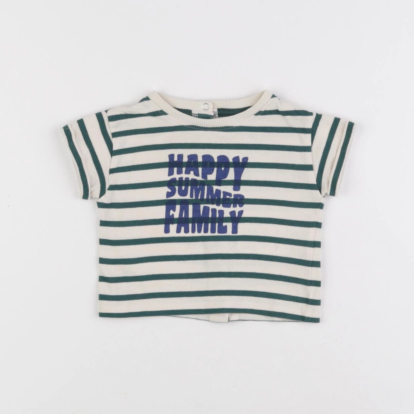 Vertbaudet - tee-shirt beige, vert - 1 mois