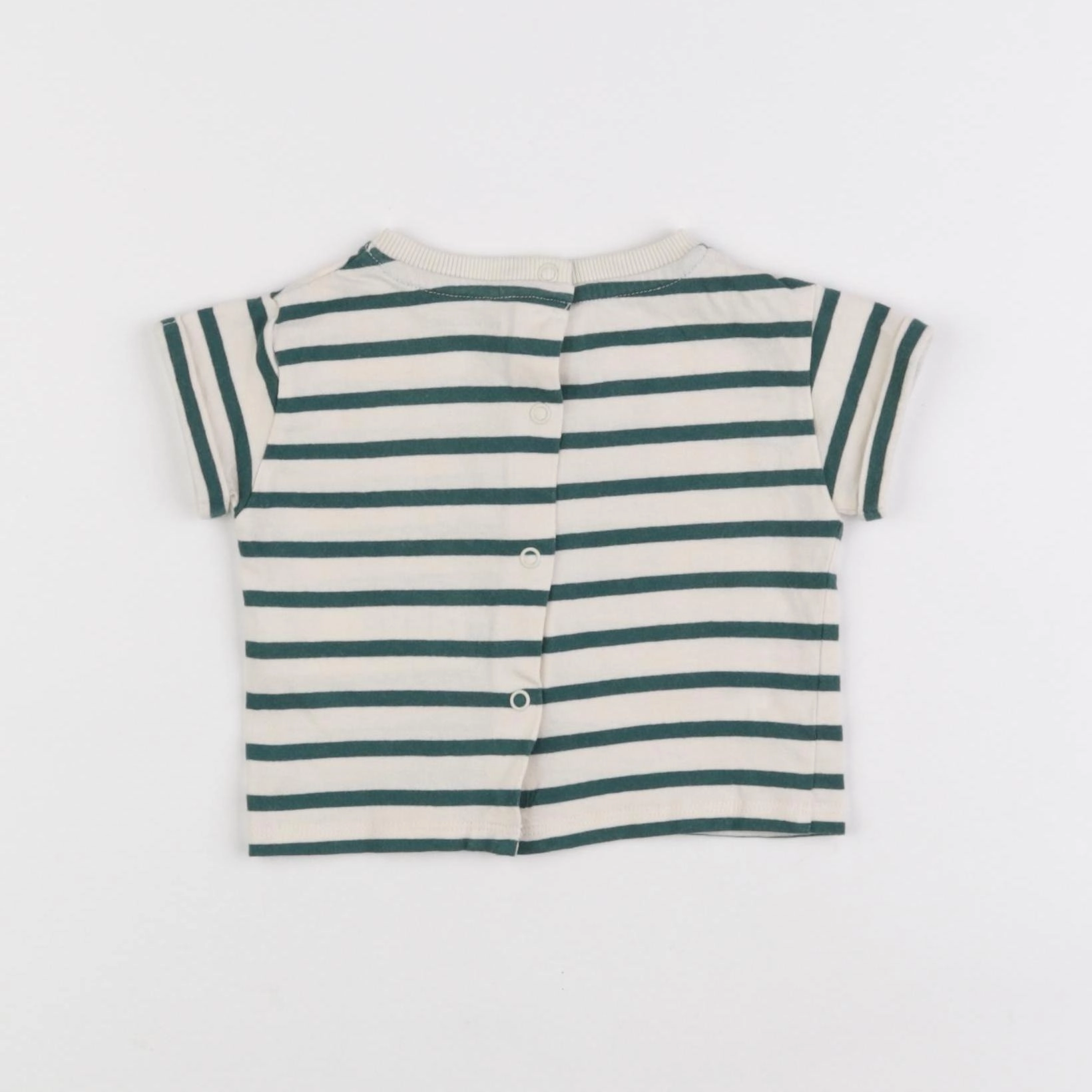 Vertbaudet - tee-shirt beige, vert - 1 mois