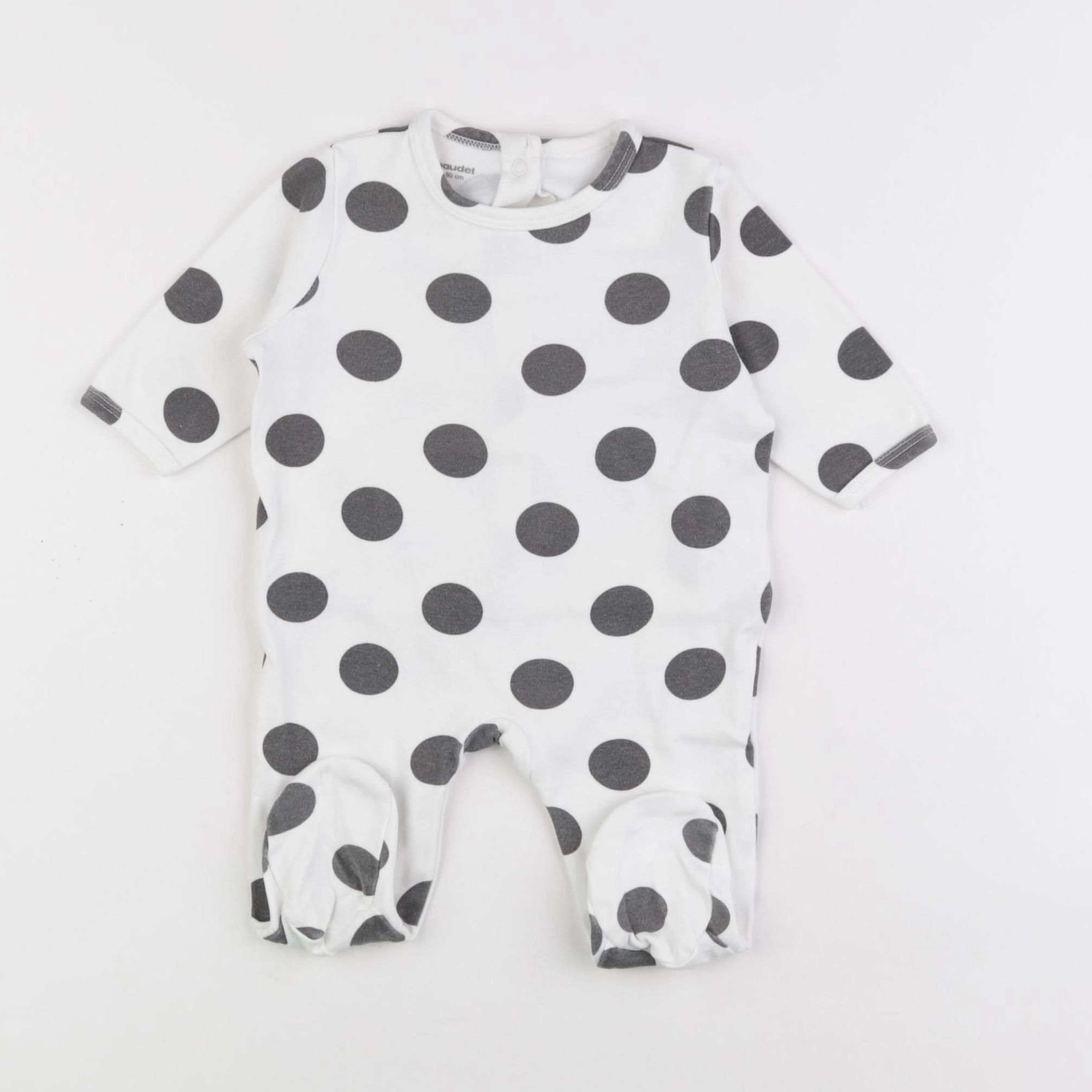 Vertbaudet - pyjama coton blanc, noir - 3 mois
