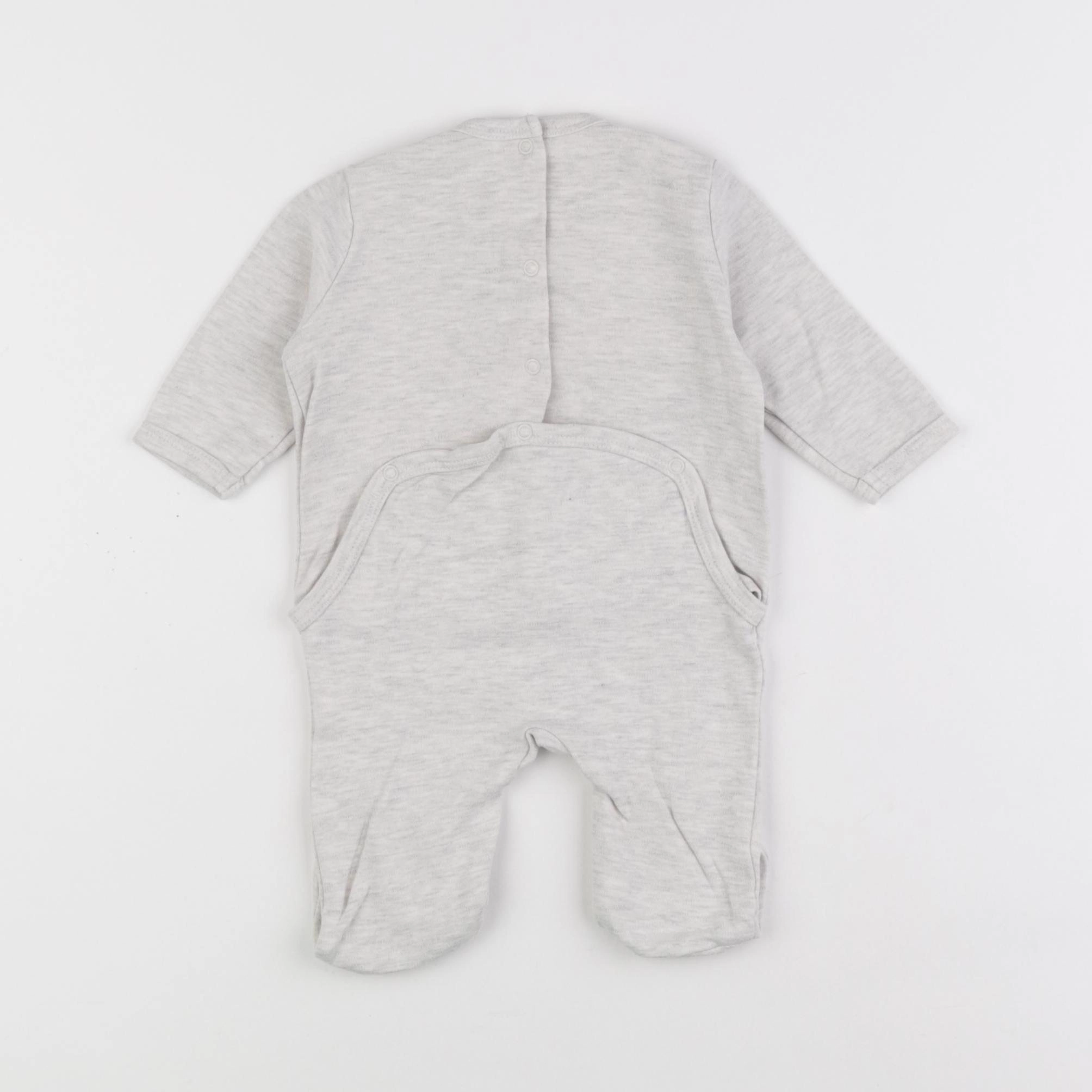 Vertbaudet - pyjama coton gris - 3 mois
