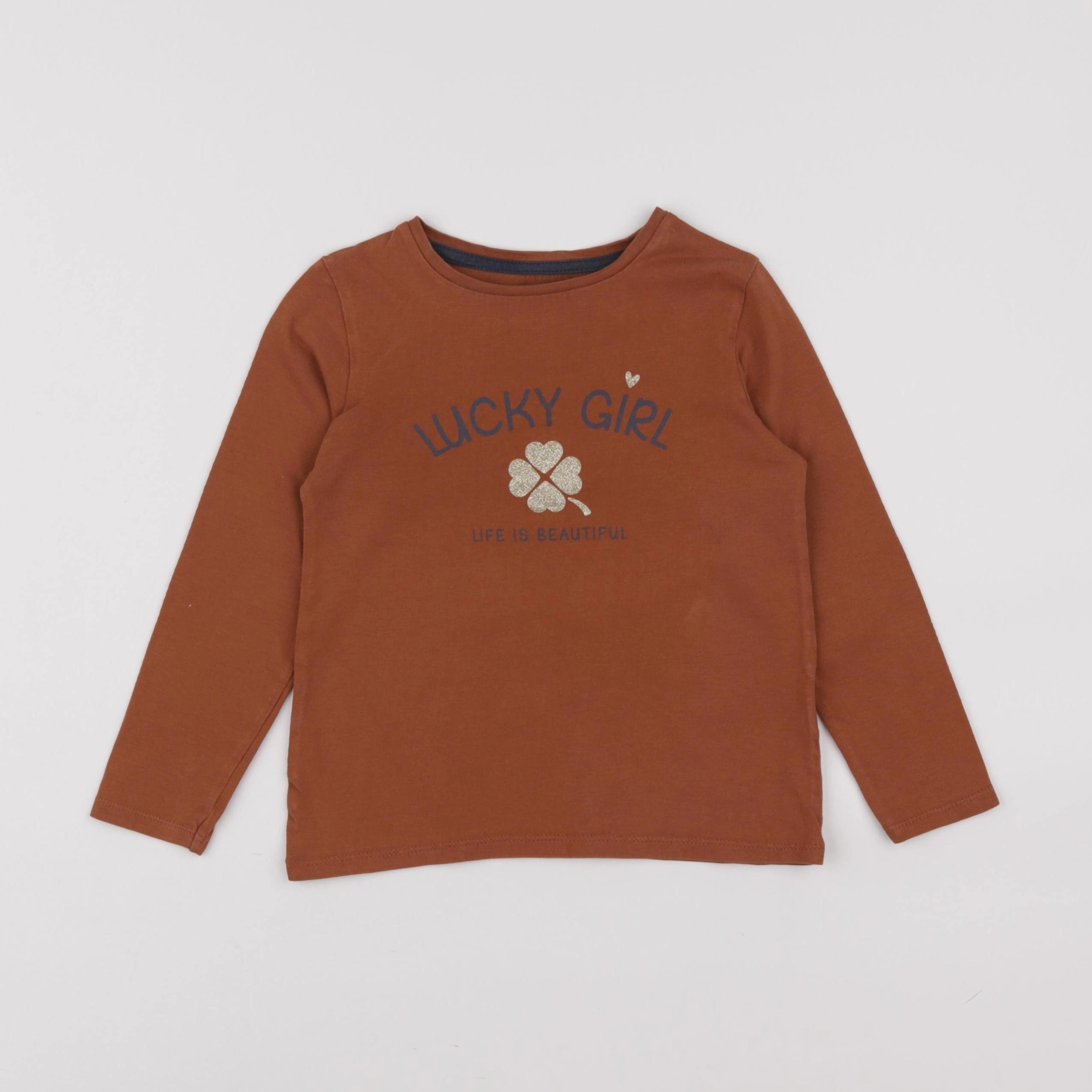 Vertbaudet - tee-shirt marron - 5 ans