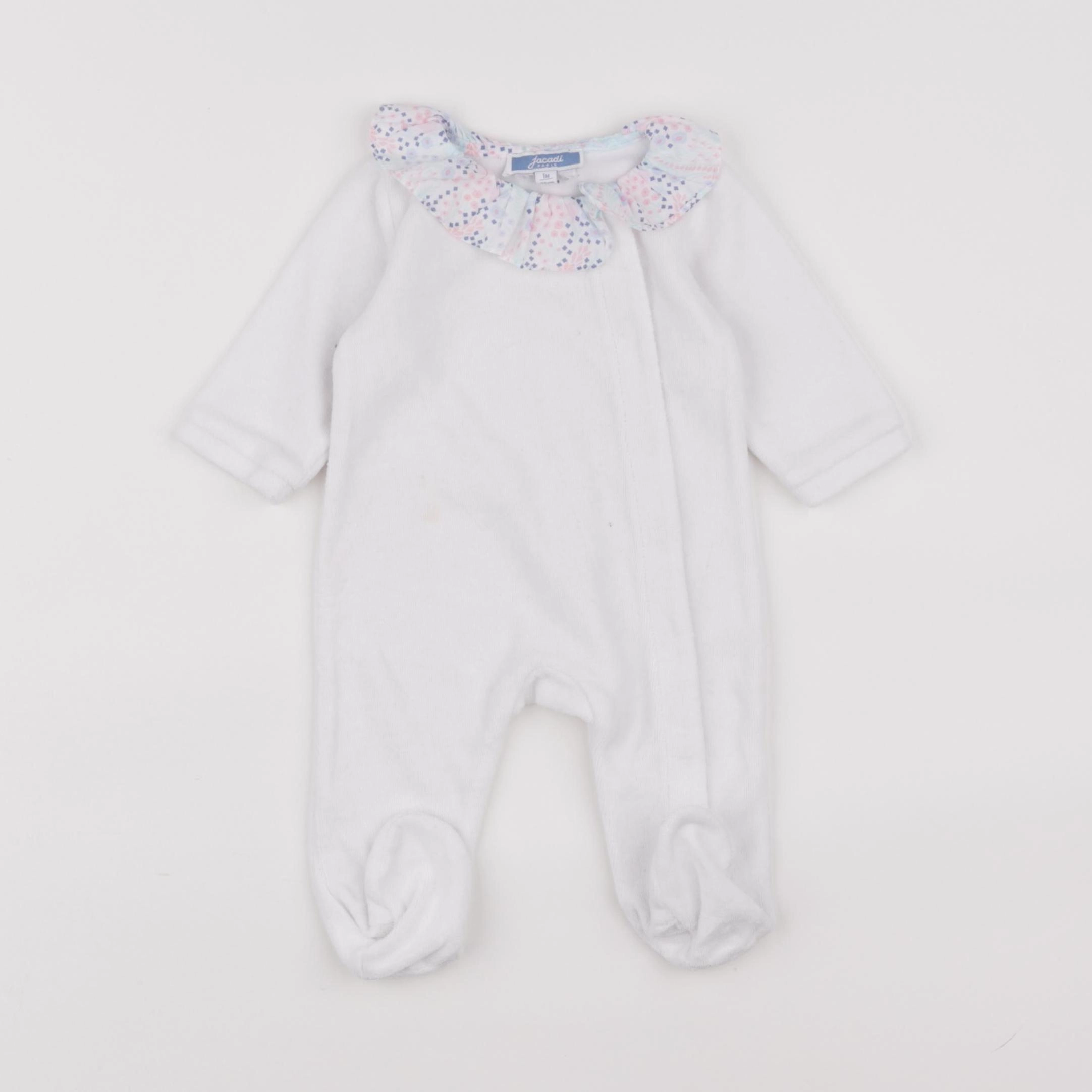 Jacadi - pyjama velours blanc - 1 mois
