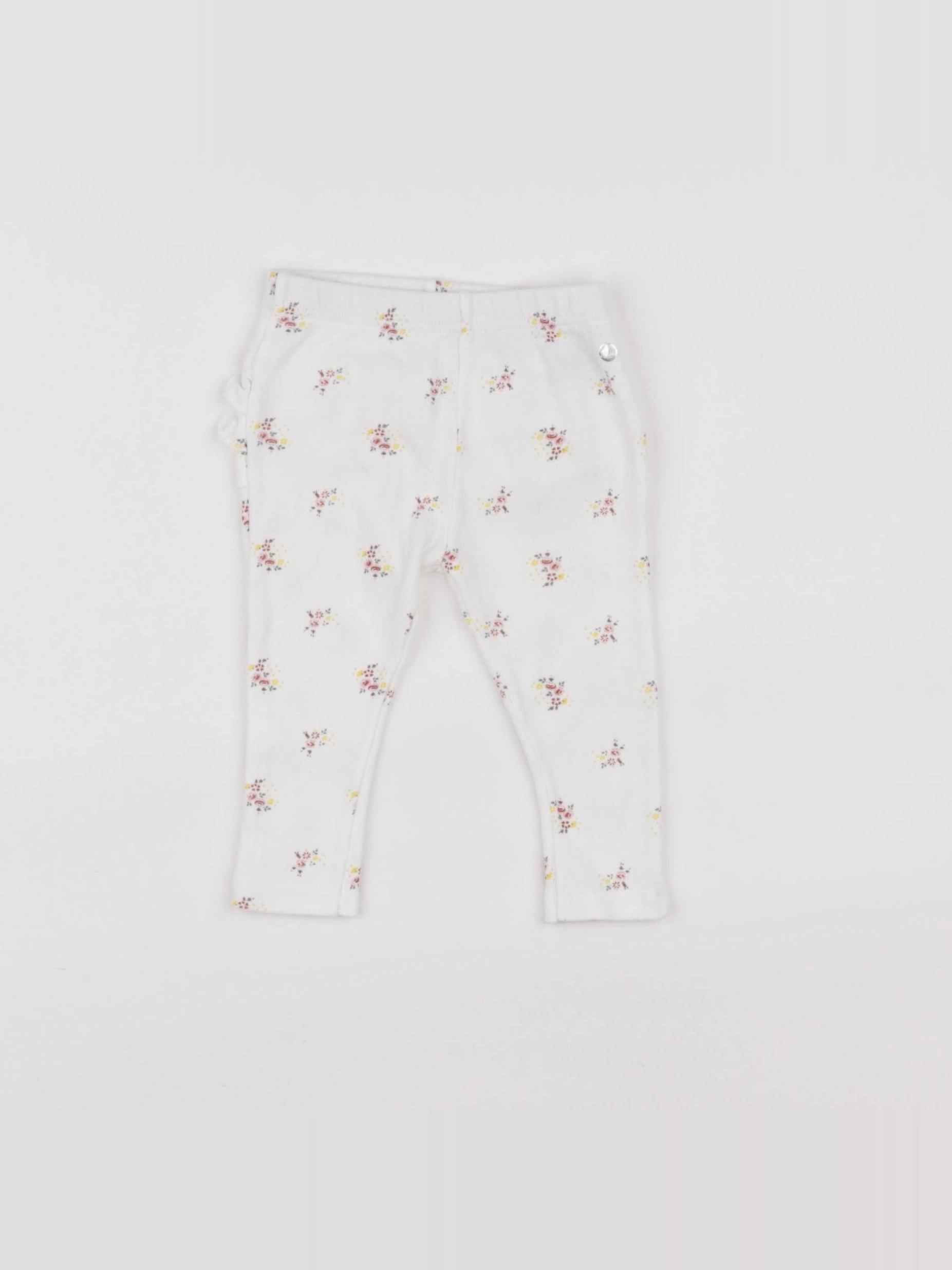Petit Bateau - legging volants au dos blanc - 6 mois