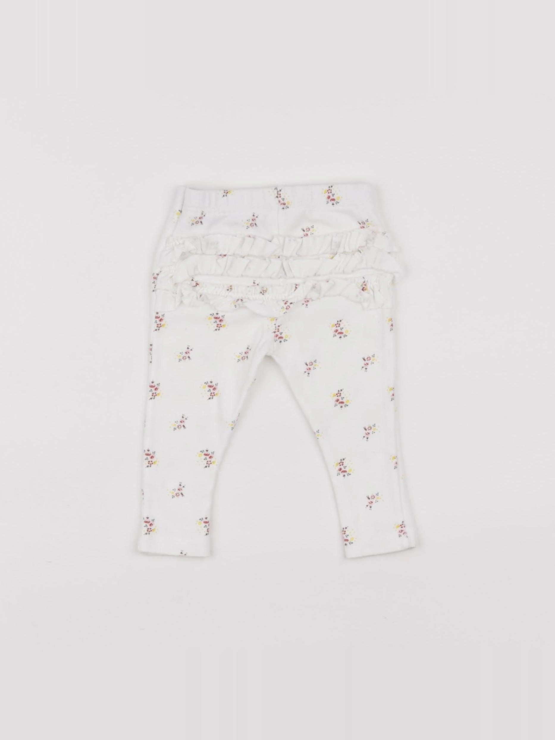 Petit Bateau - legging volants au dos blanc - 6 mois